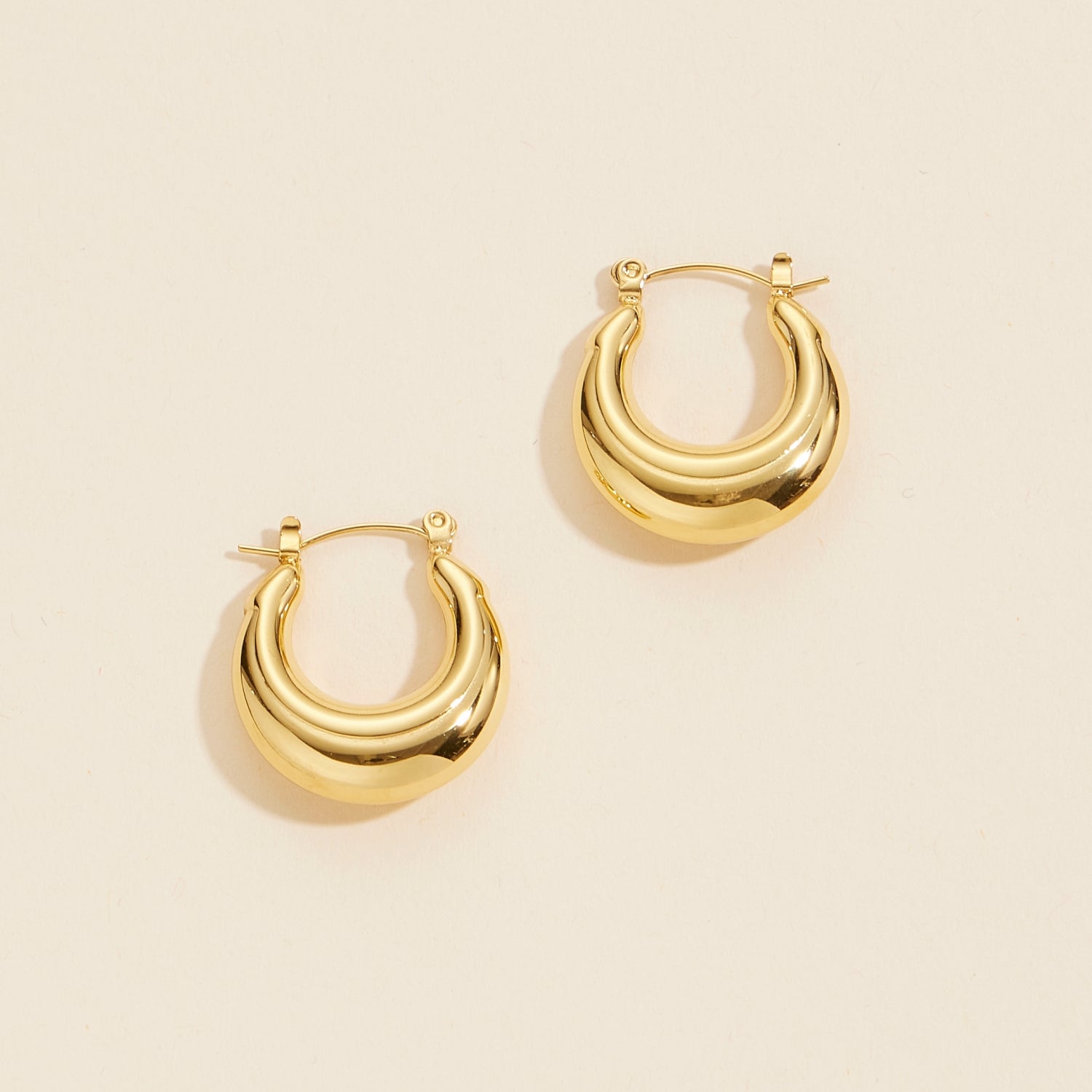 Classic Gold-Dipped | Stainless Steel Hoop Earrings