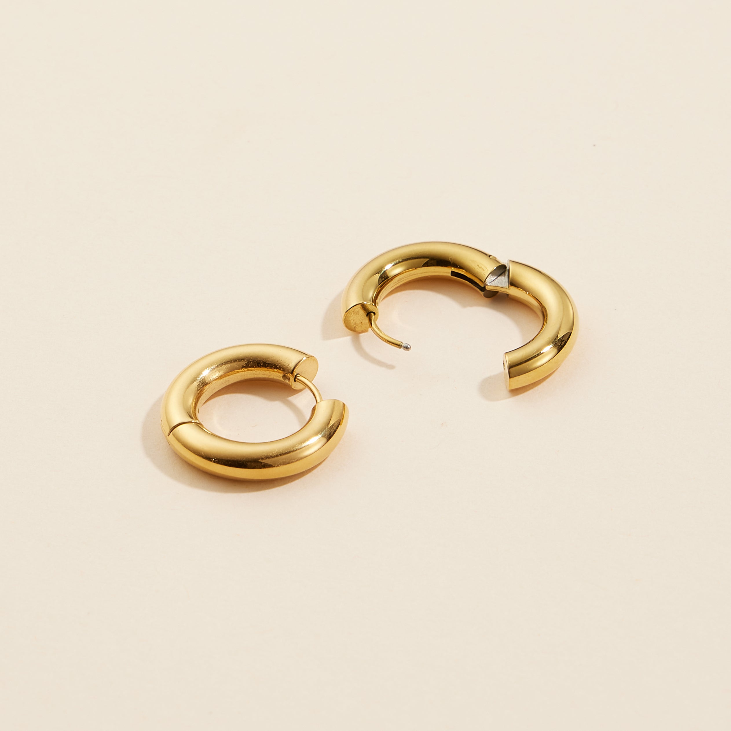 Elegant Gold-Dipped | Stainless Steel Hoop Earrings