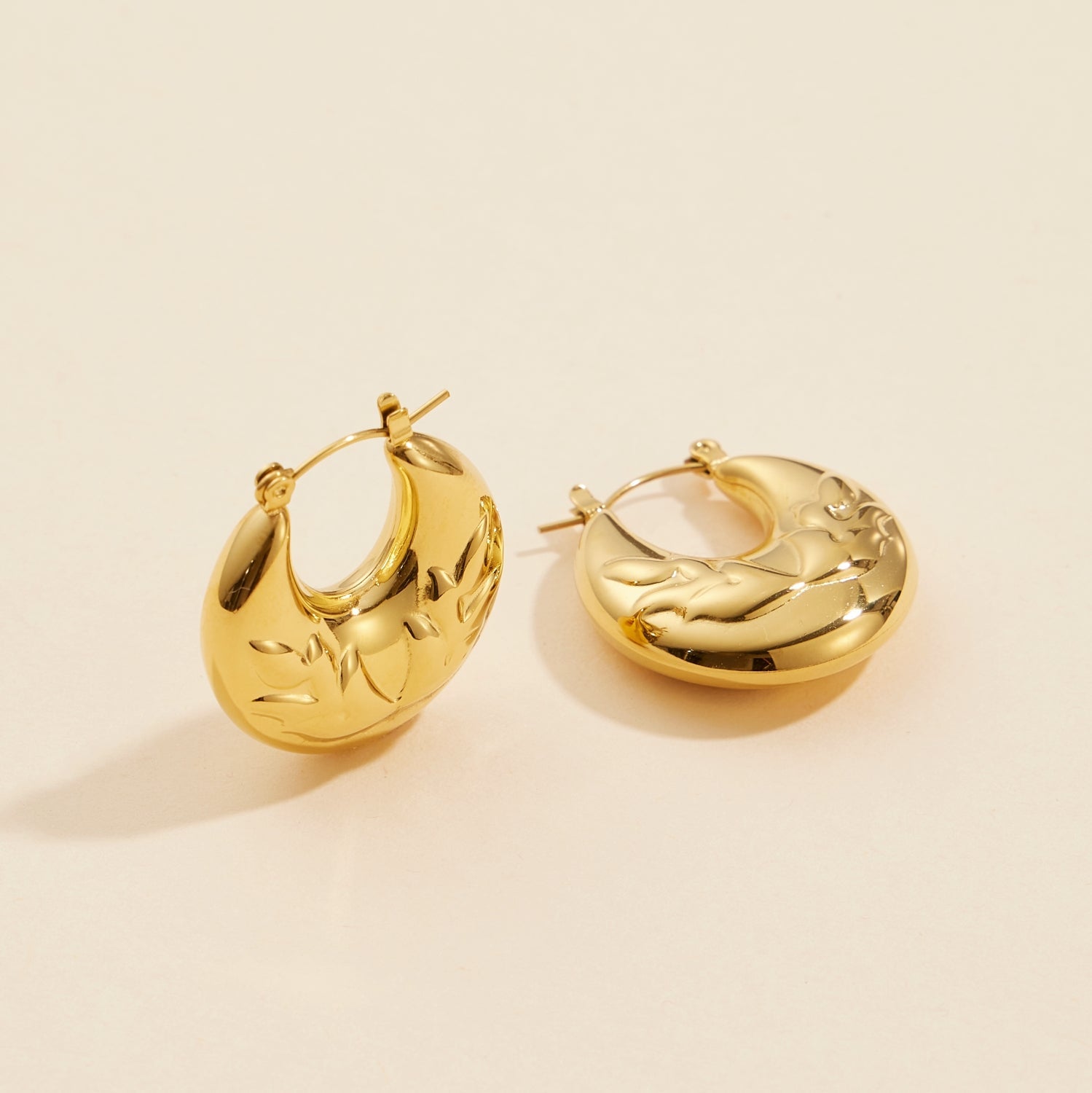 Elegant Gold Dip | Stainless Steel Hoop Earrings