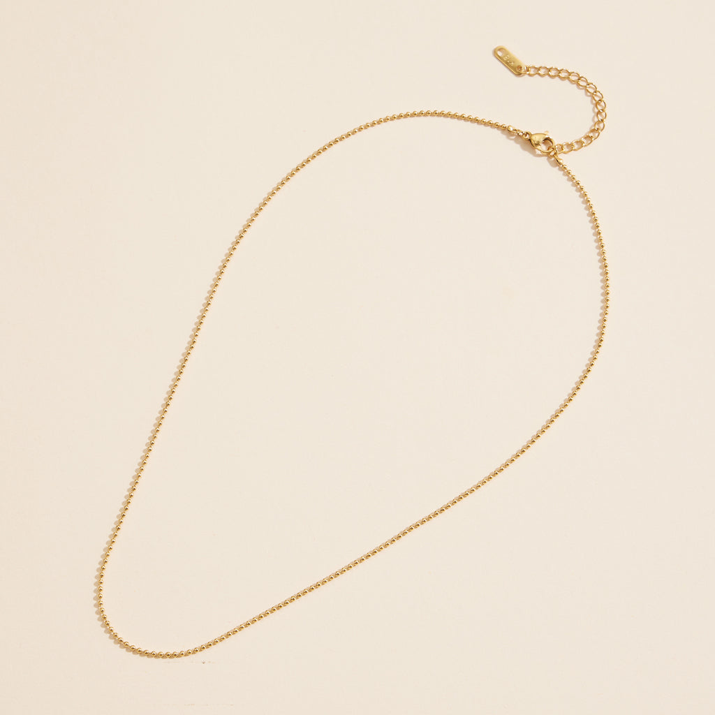 Mini Beaded 18K Gold-Dipped | Stainless Steel Necklace