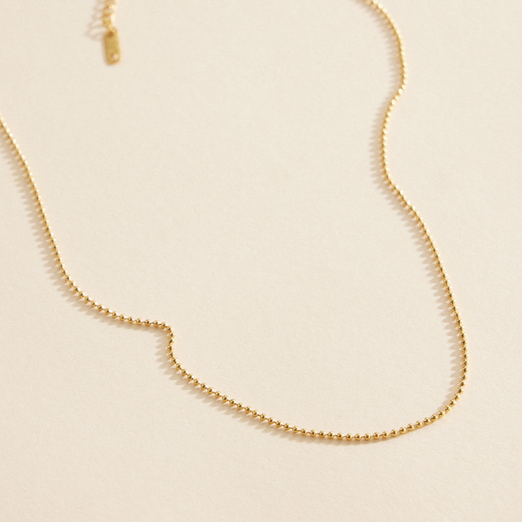 Mini Beaded 18K Gold-Dipped | Stainless Steel Necklace