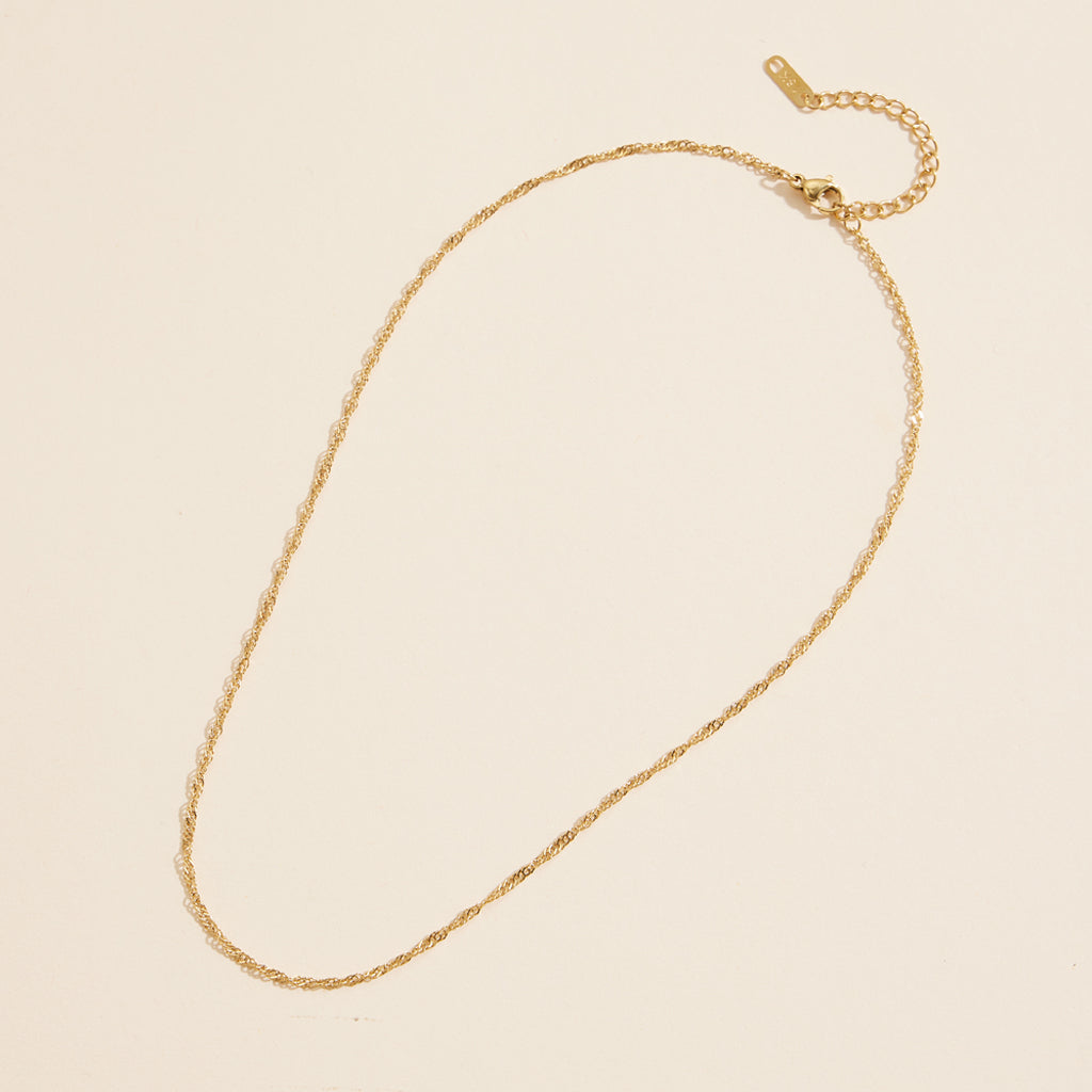 18K Gold-Dipped Stainless Steel Basic Short Necklace