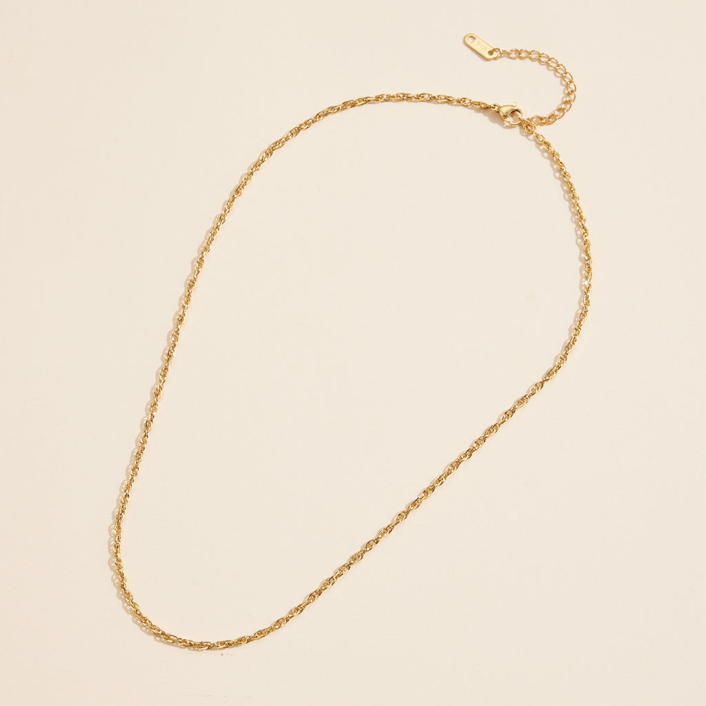 Gold-Dipped Chain Stainless Steel Short Necklace