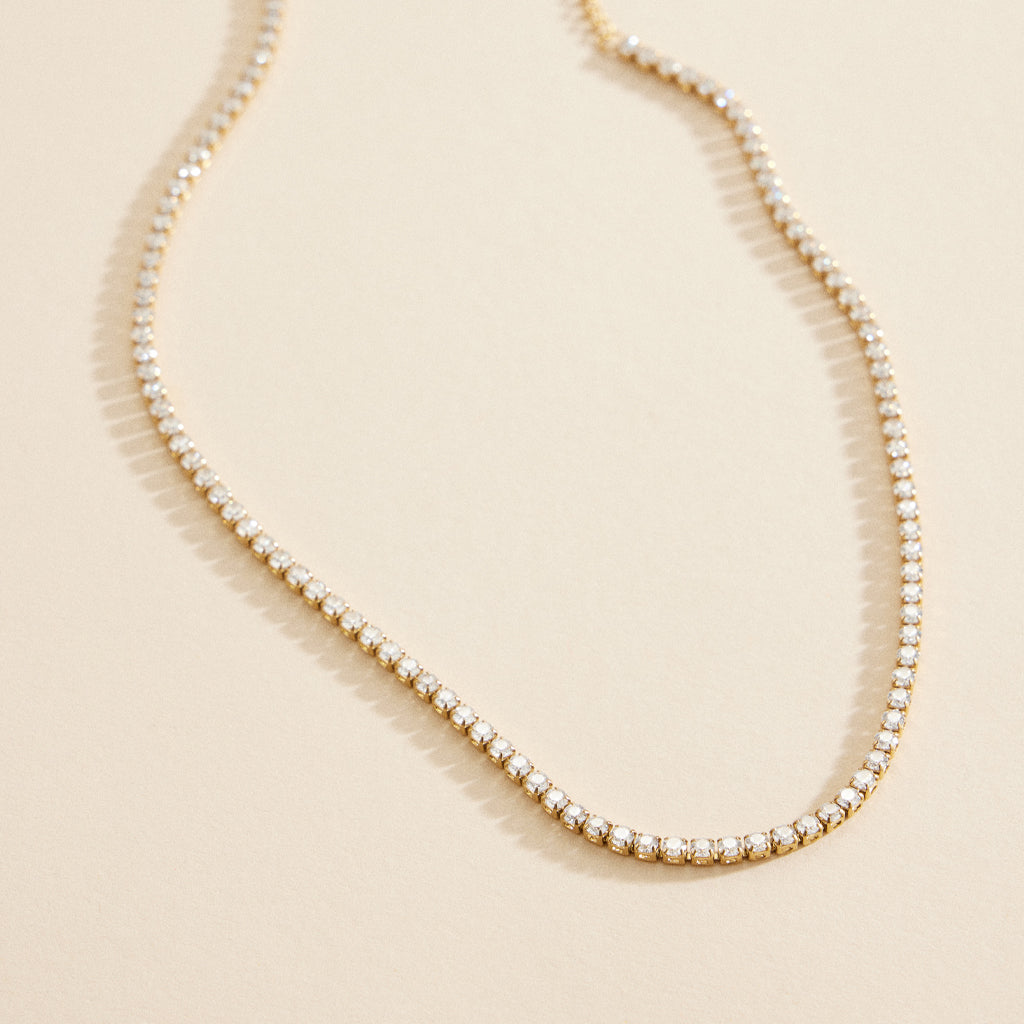 Gold-Dipped Rhinestone | Stainless Steel Short Necklace