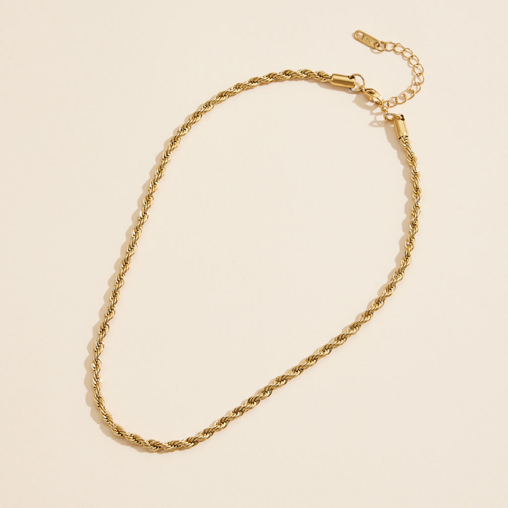 Gold-Dipped Twisted Chain | Stainless Steel Necklace