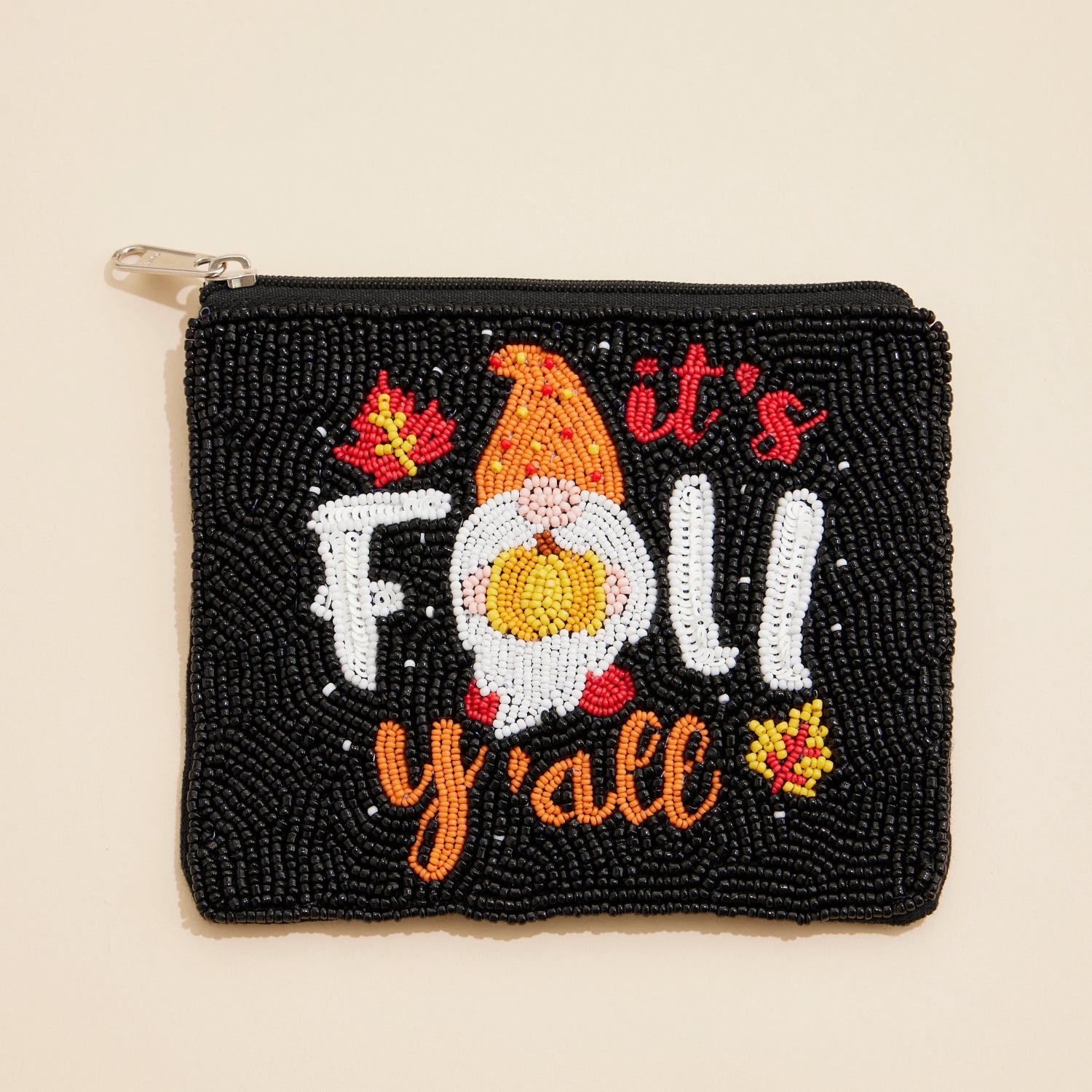 It’s Fall Y’all Seed Beaded Coin Pouch