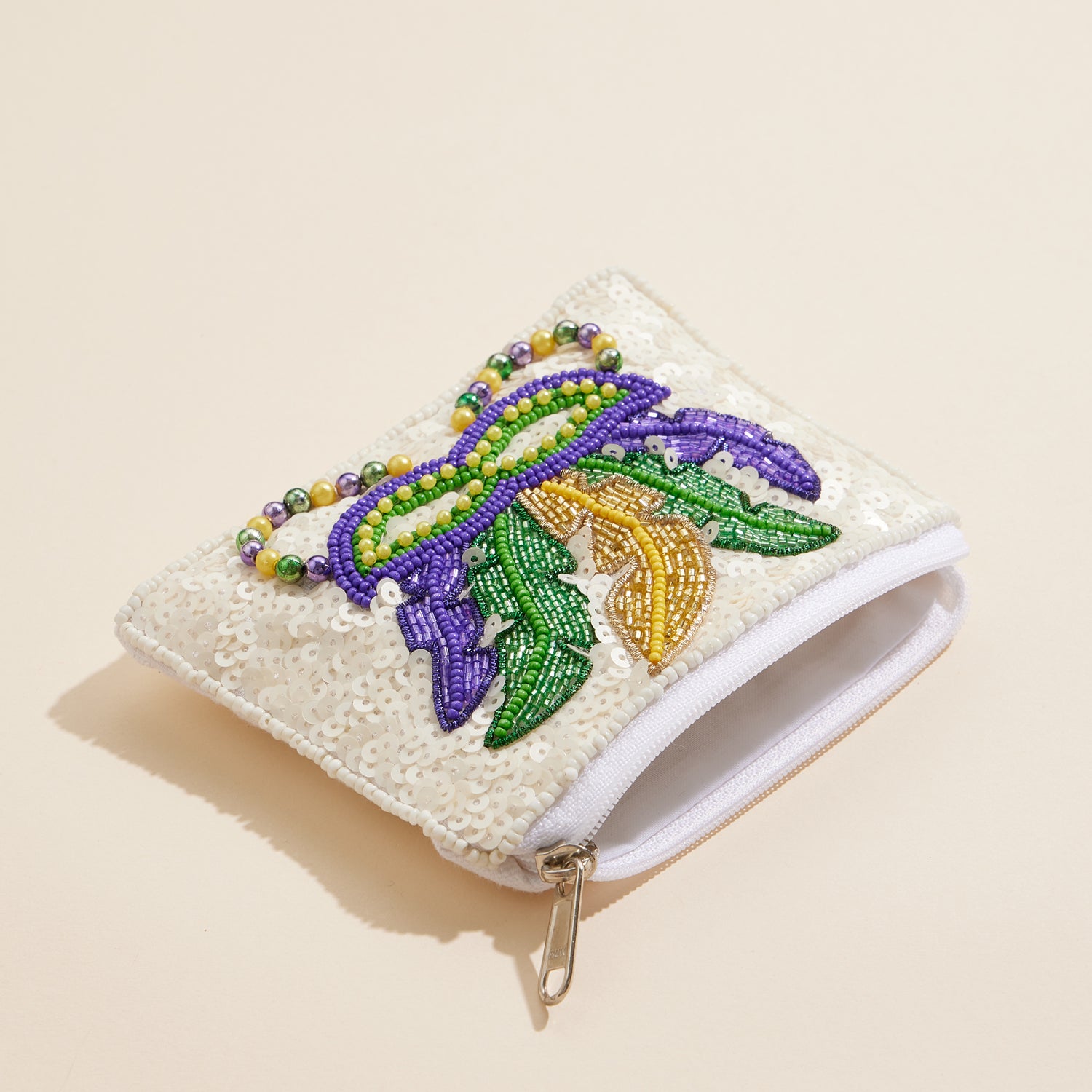 Beaded Mask Sequin Pouch – Mardi Gras Accessory