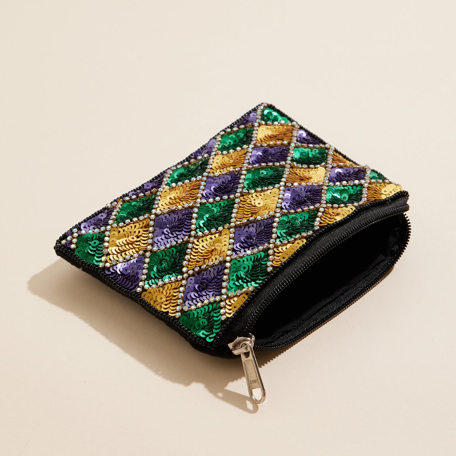 Sequin Harlequin Diamond Pouch – Mardi Gras Edition