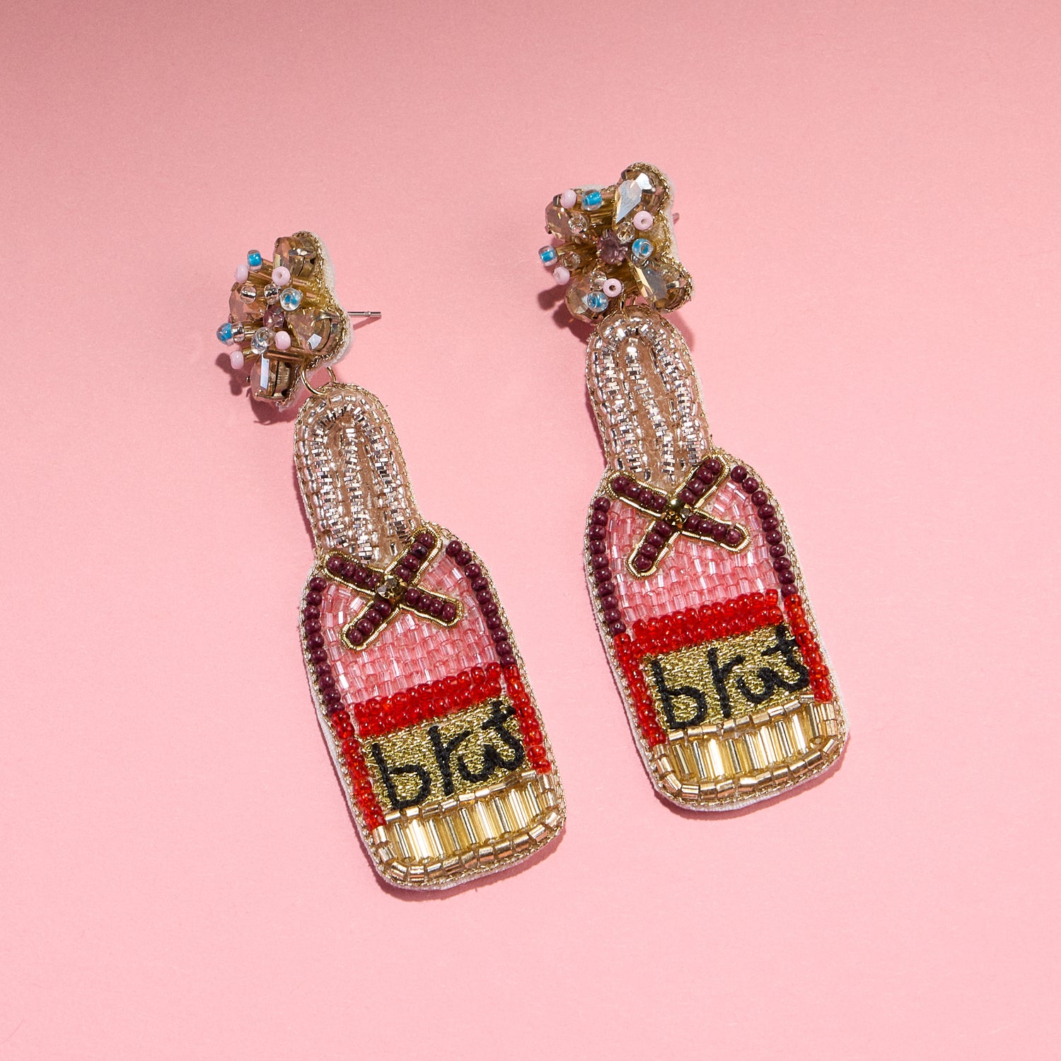 Beaded Bottle Drop Earrings