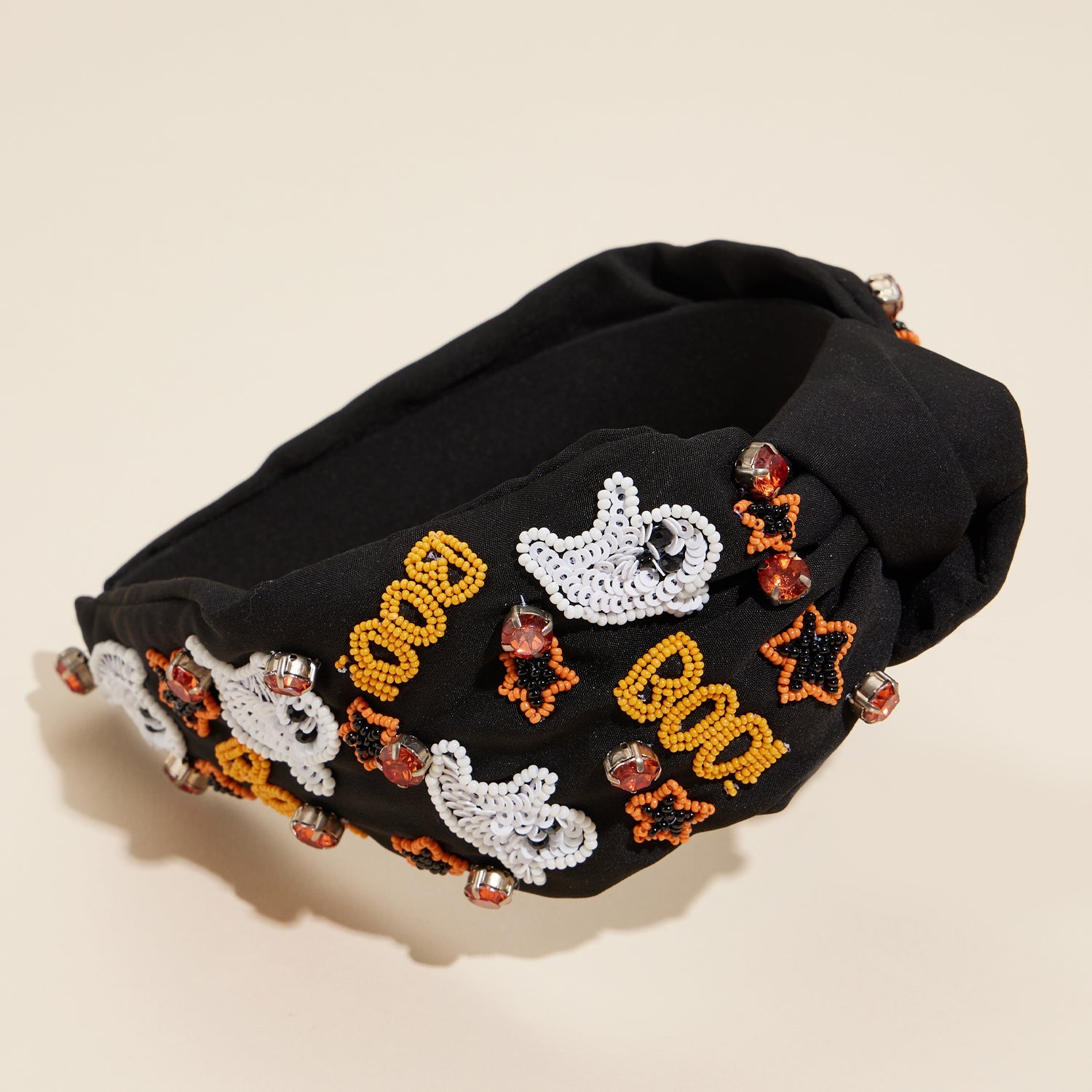 Haunted Ghost "Boo" Beaded Halloween Headband