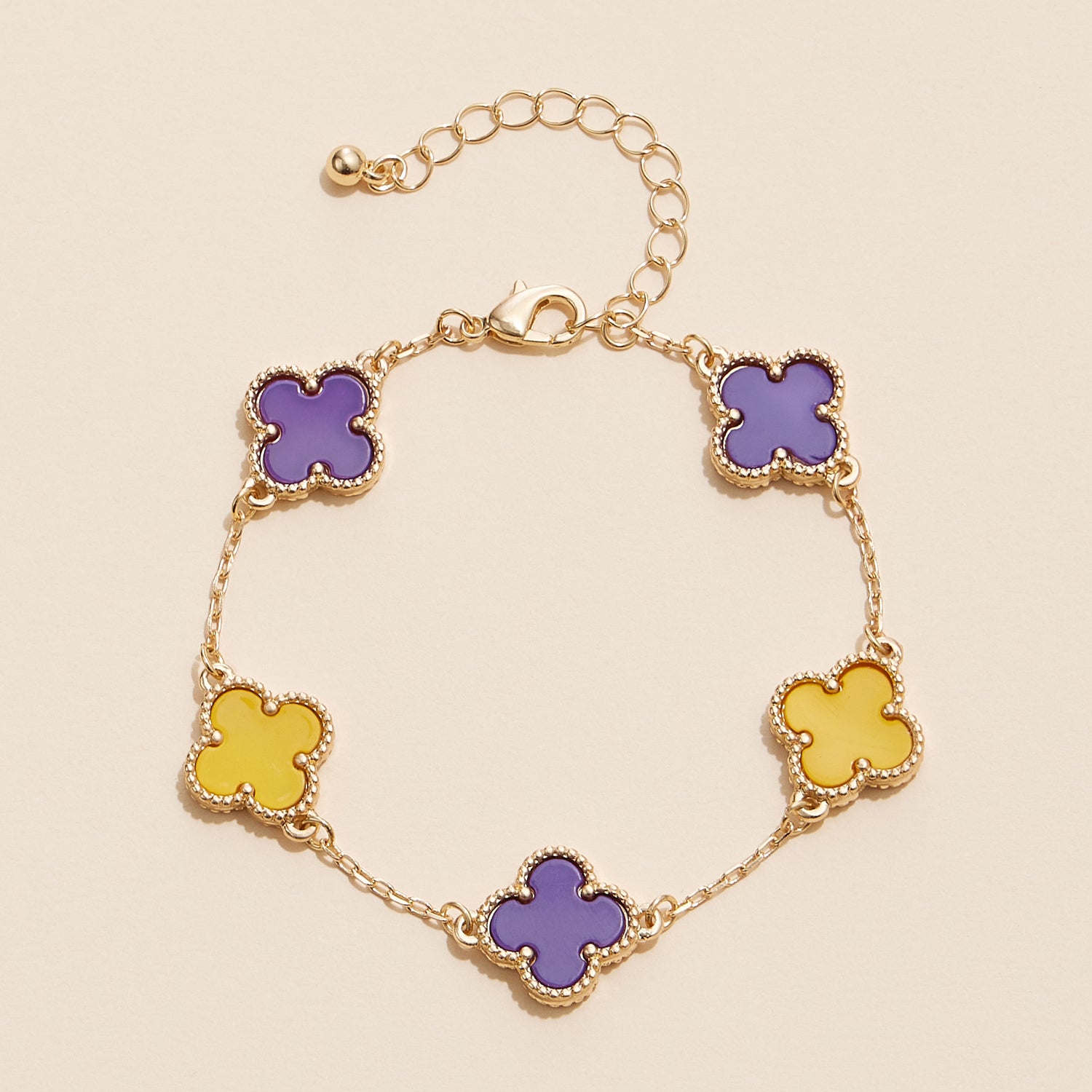 Color Pop Enamel Clover Bracelet – Game Day Collection - Frem