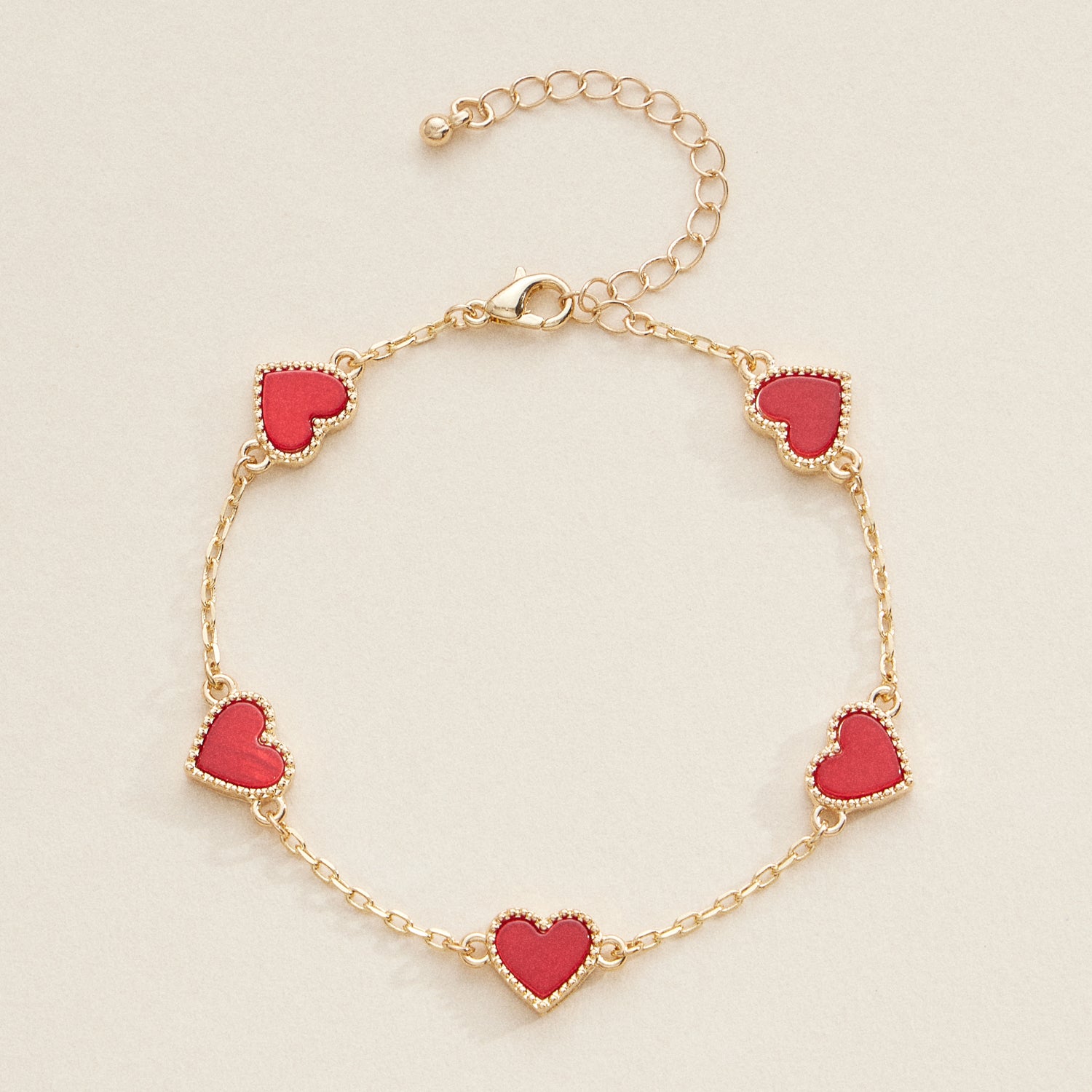Elegant Gold Heart Charm Bracelets with Vibrant Enamel