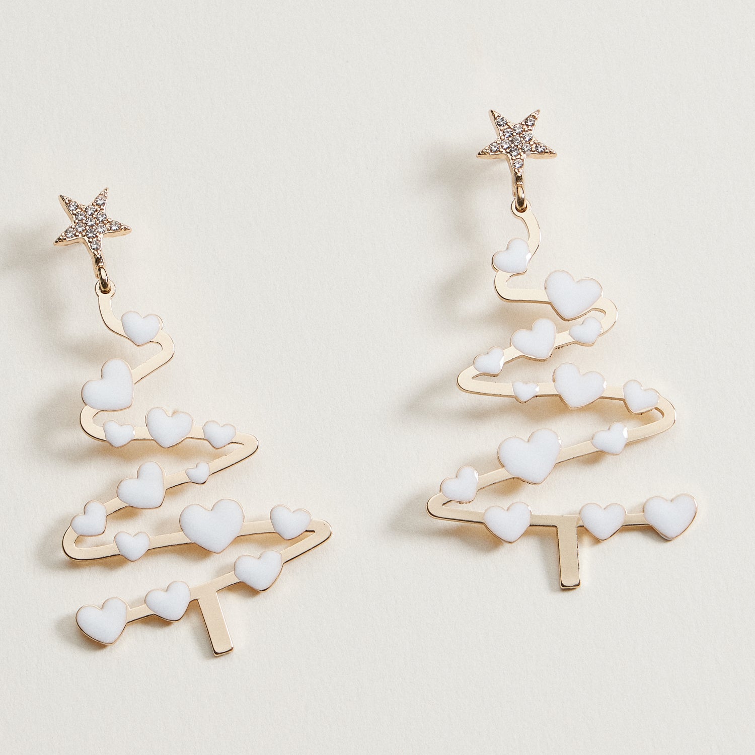 Christmas Tree & Hearts | Dangling Earrings