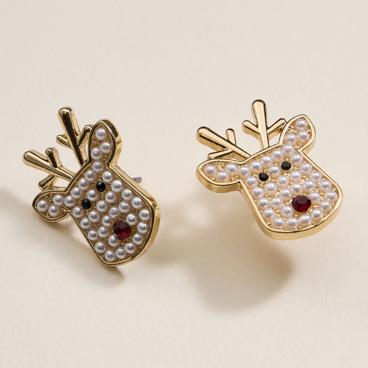 Christmas Rudolph Head Stud Earrings