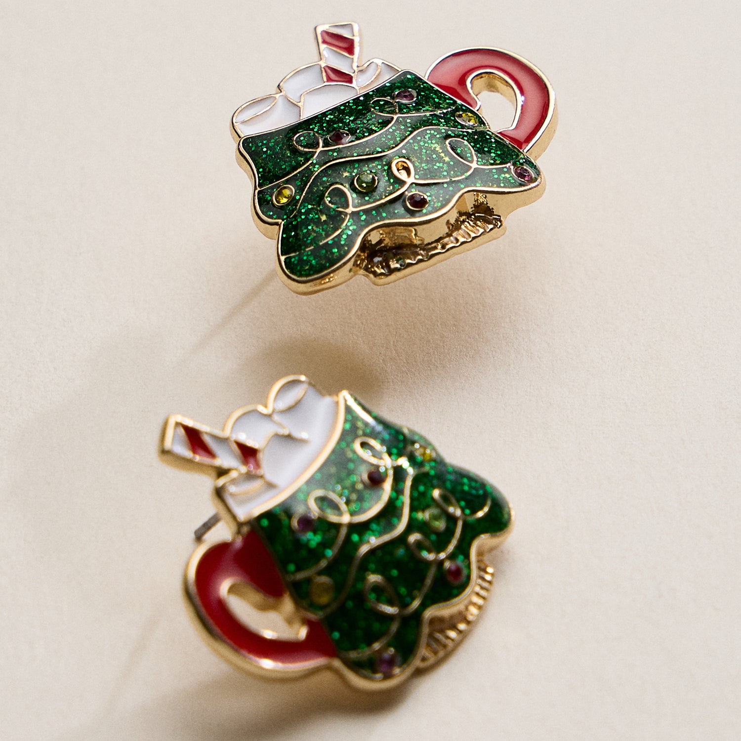 Christmas Tree Mug Stud Earrings