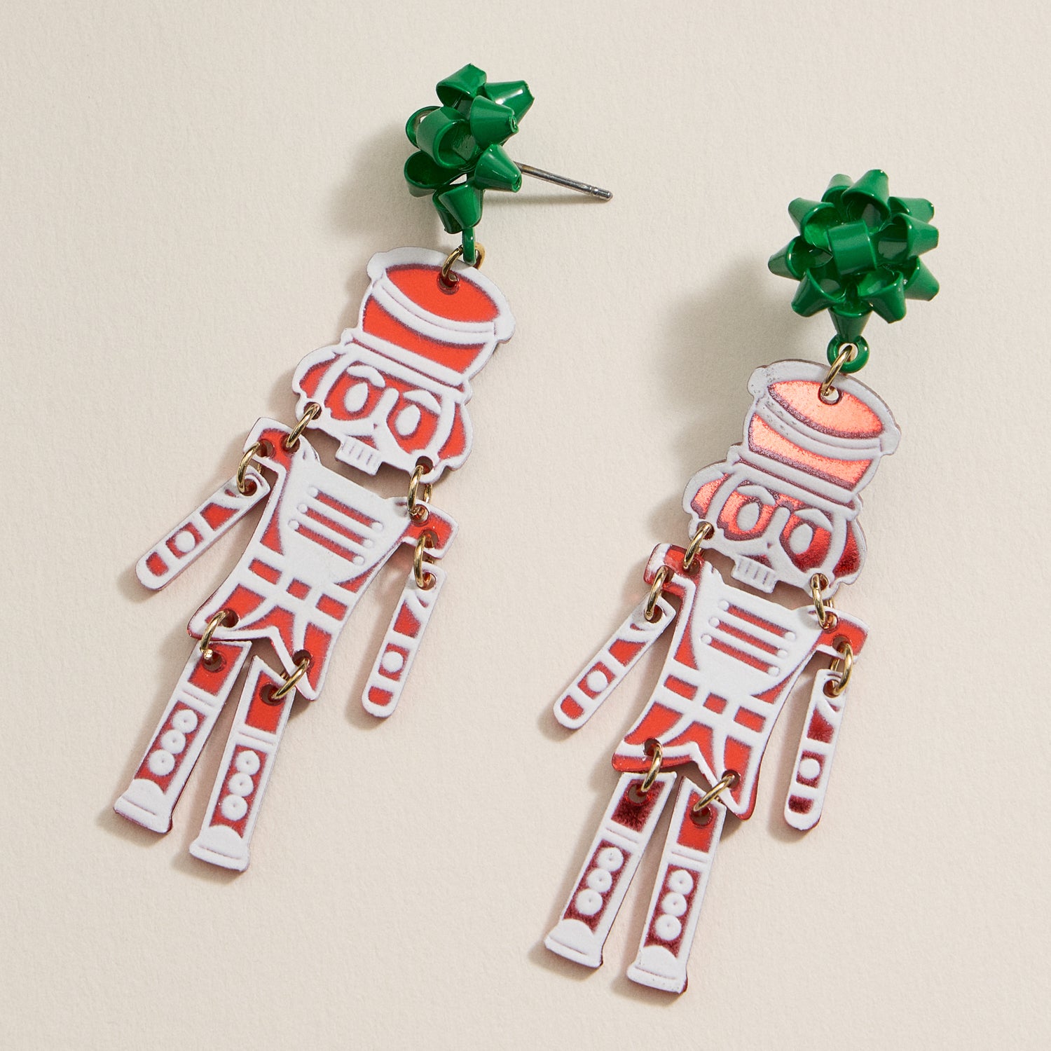 Regal Nutcracker Holiday Drop Earrings