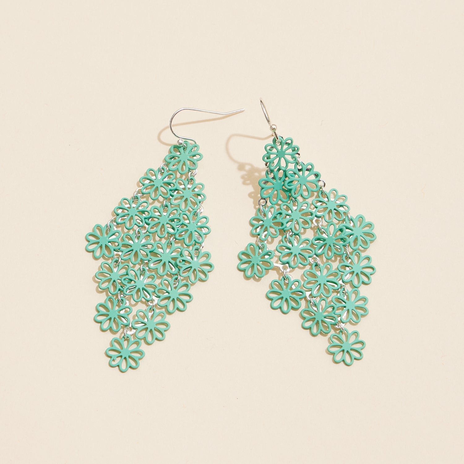 Elegant Wooden Filigree Earrings with Floral Drop Design - Frem