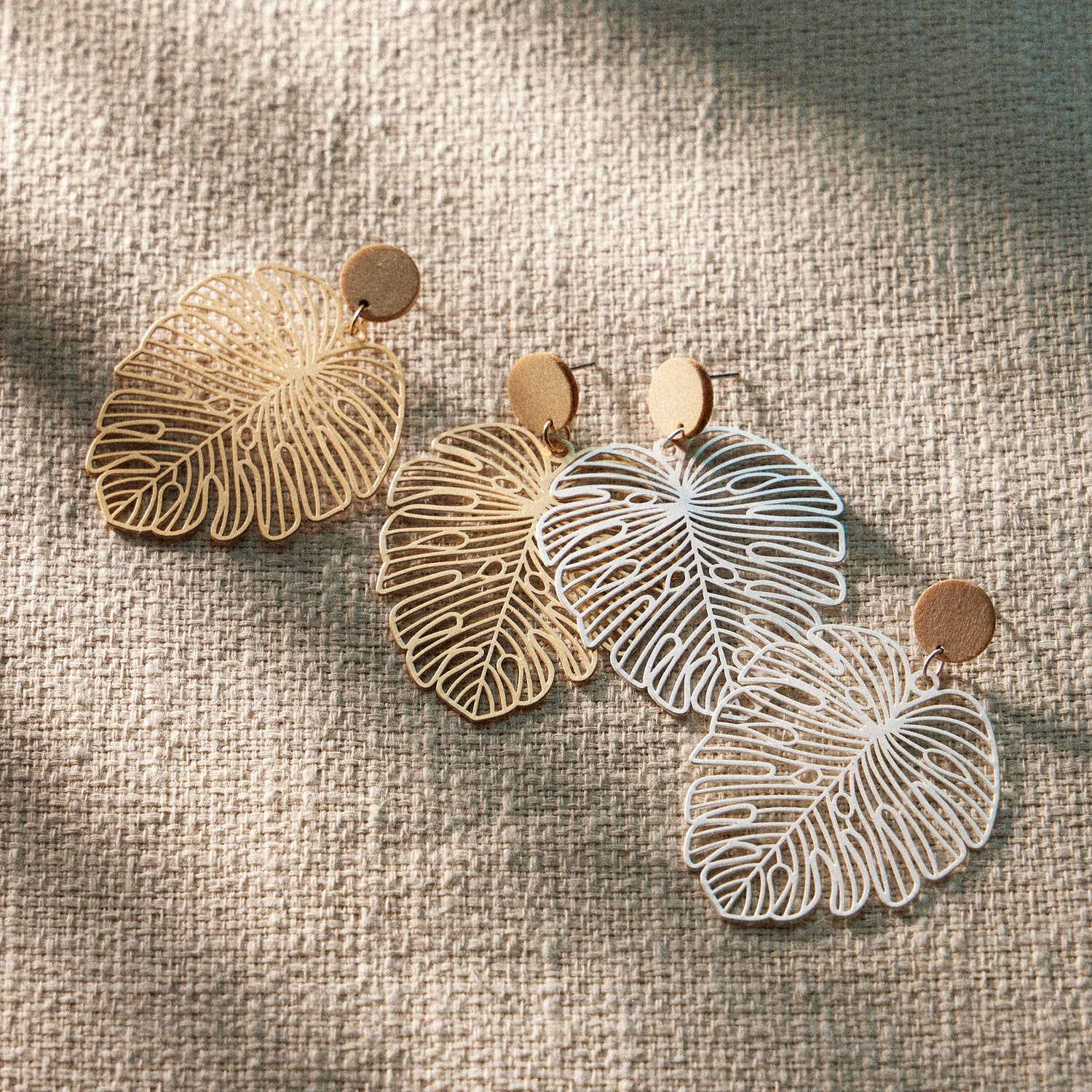 Nature-Inspired Elegant Leaf-Shaped | Gold and Silver Earrings