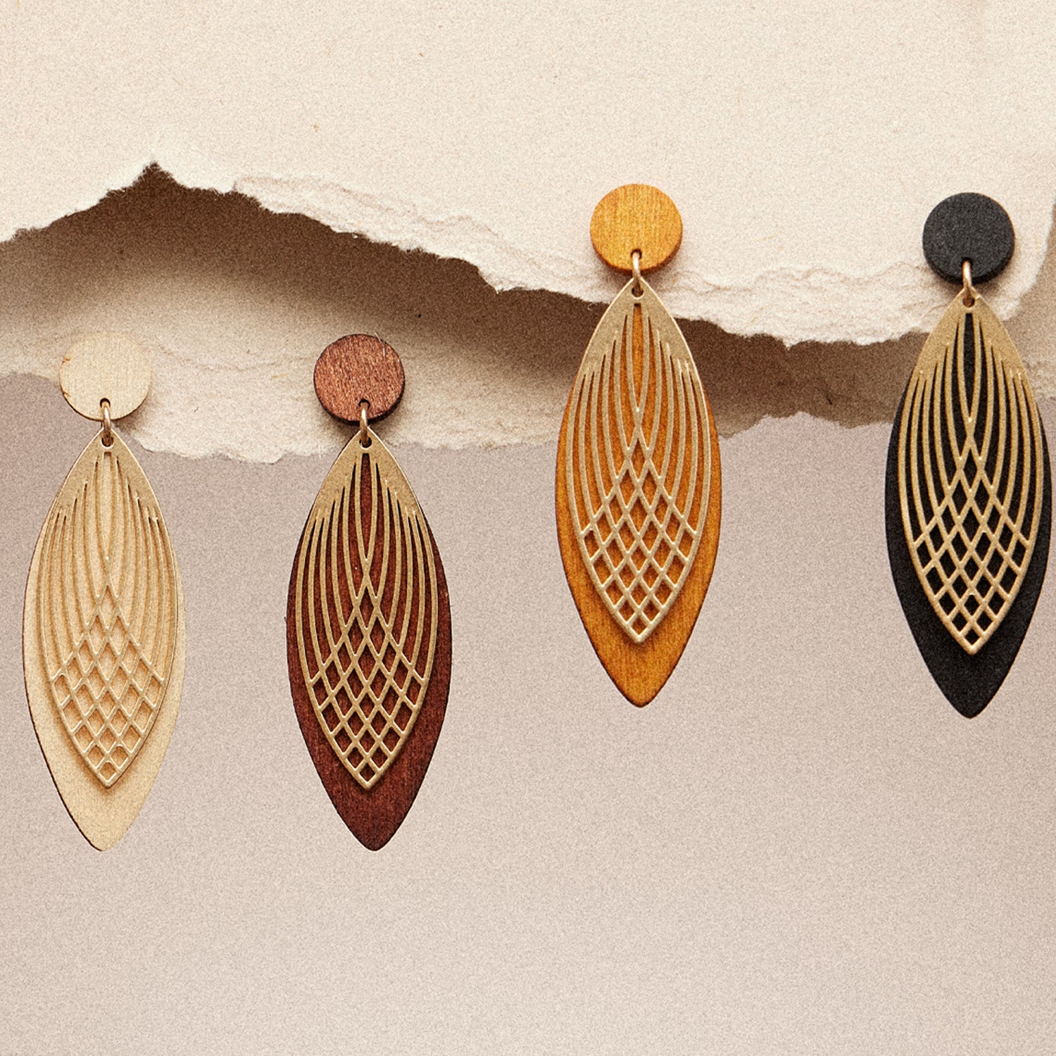 Modern Leaf-Shaped Filigree | Earrings – Artisan-Inspired Jewelry