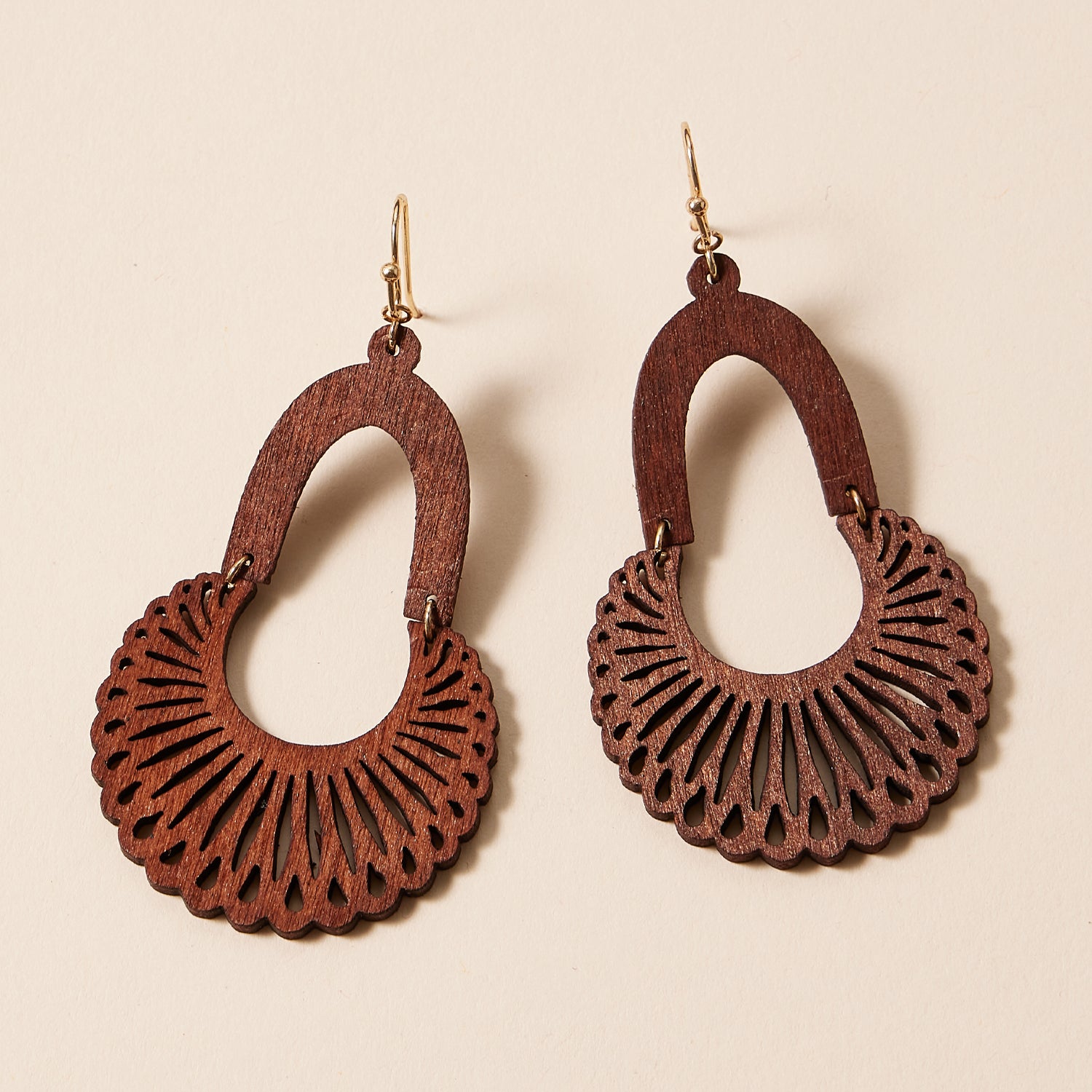 Modern Bold Fan-Shaped Earrings in Natural Tones - Frem