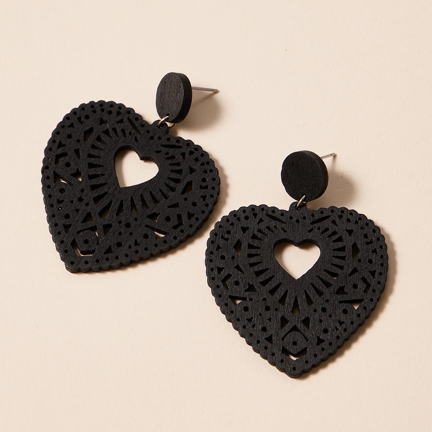 Boho Colorful Heart-Shaped Filigree | Earrings