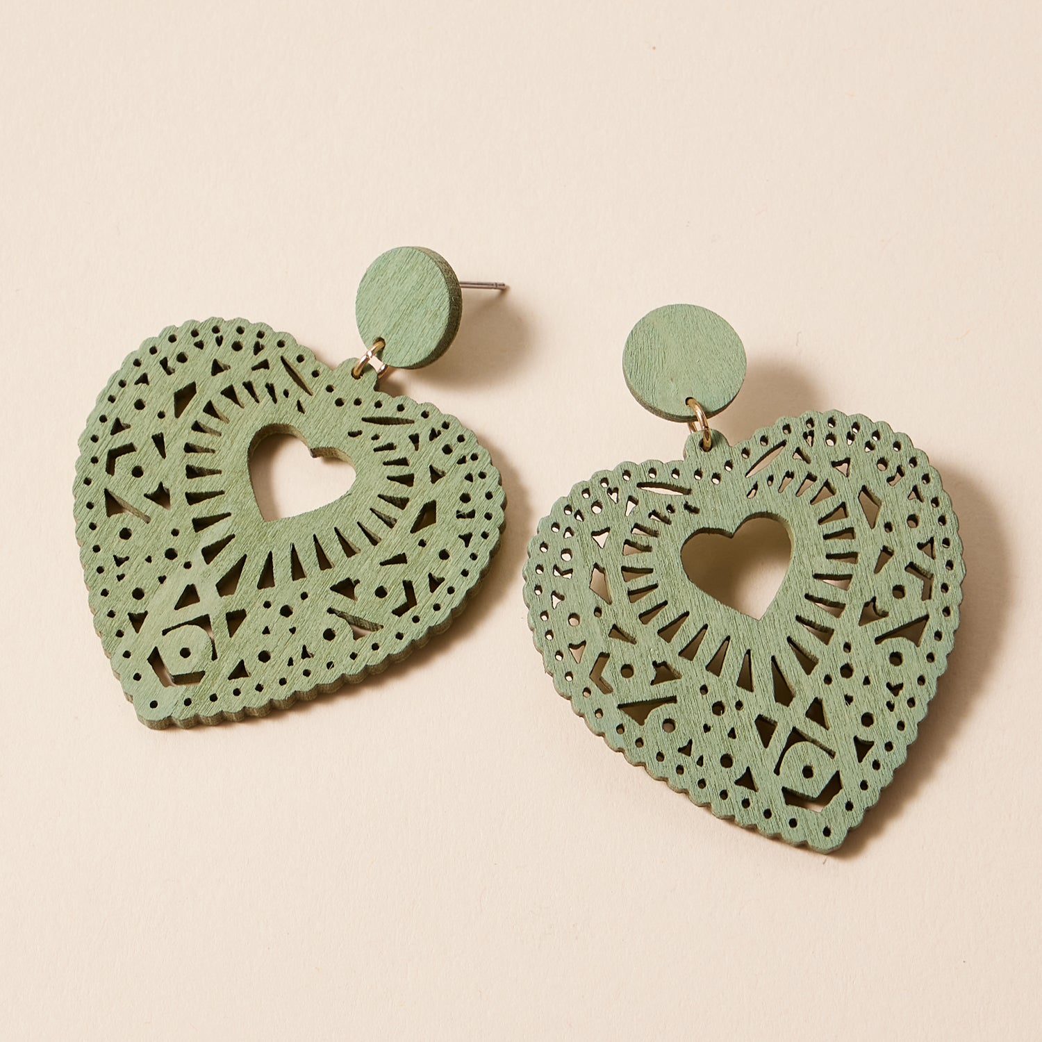 Boho Colorful Heart-Shaped Filigree | Earrings