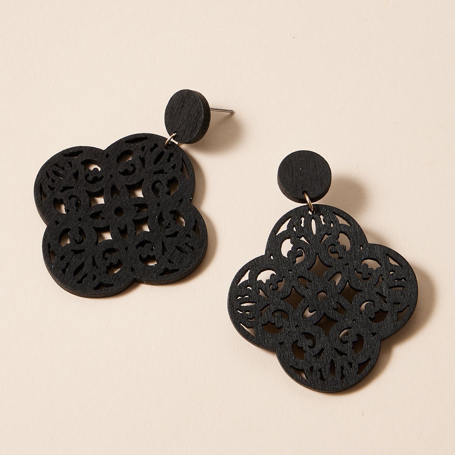 Elegant Ornate Filigree Earrings in Earthy Tones - Frem