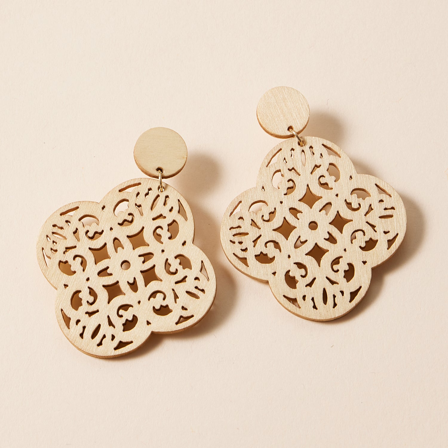 Elegant Ornate Filigree Earrings in Earthy Tones - Frem