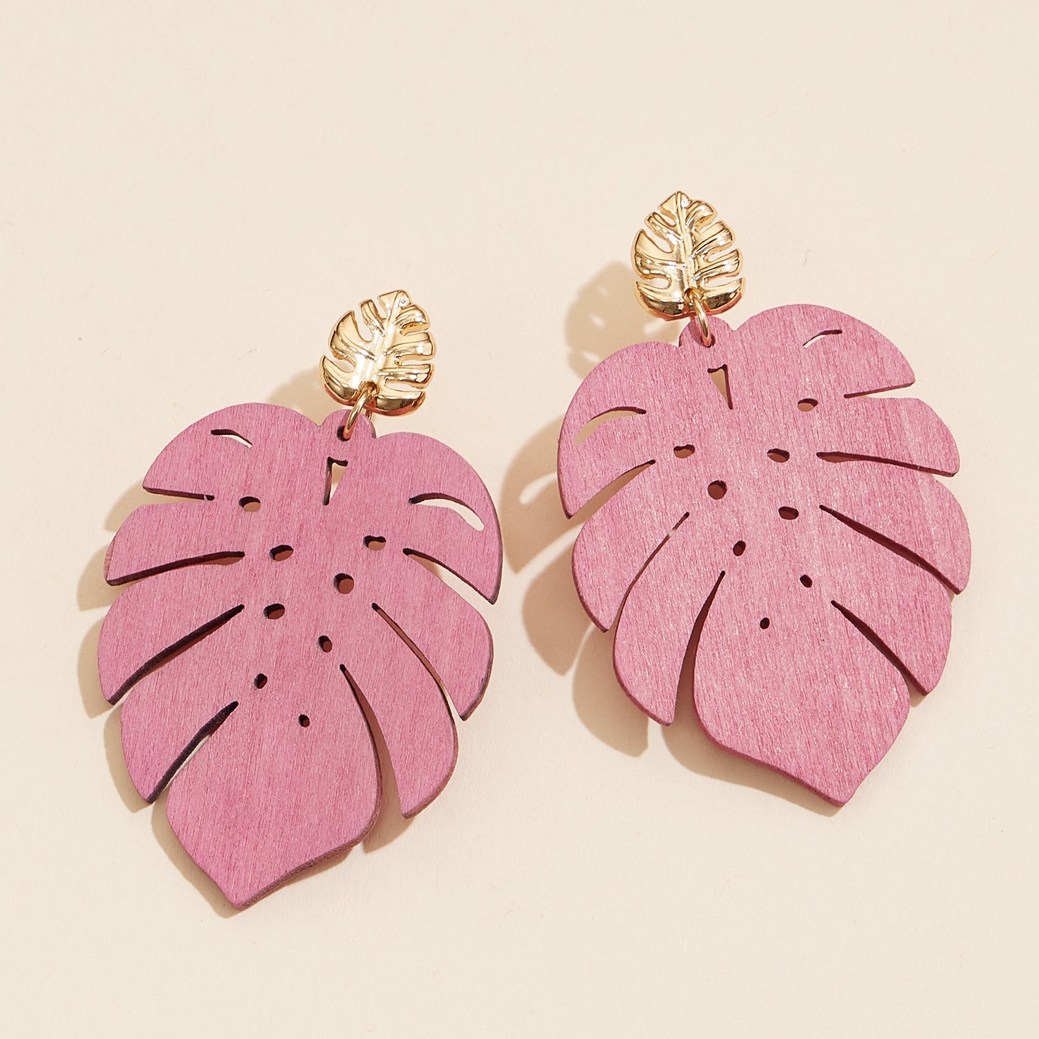 Bold Tropical Leaf Earrings in Vibrant Colors - Frem