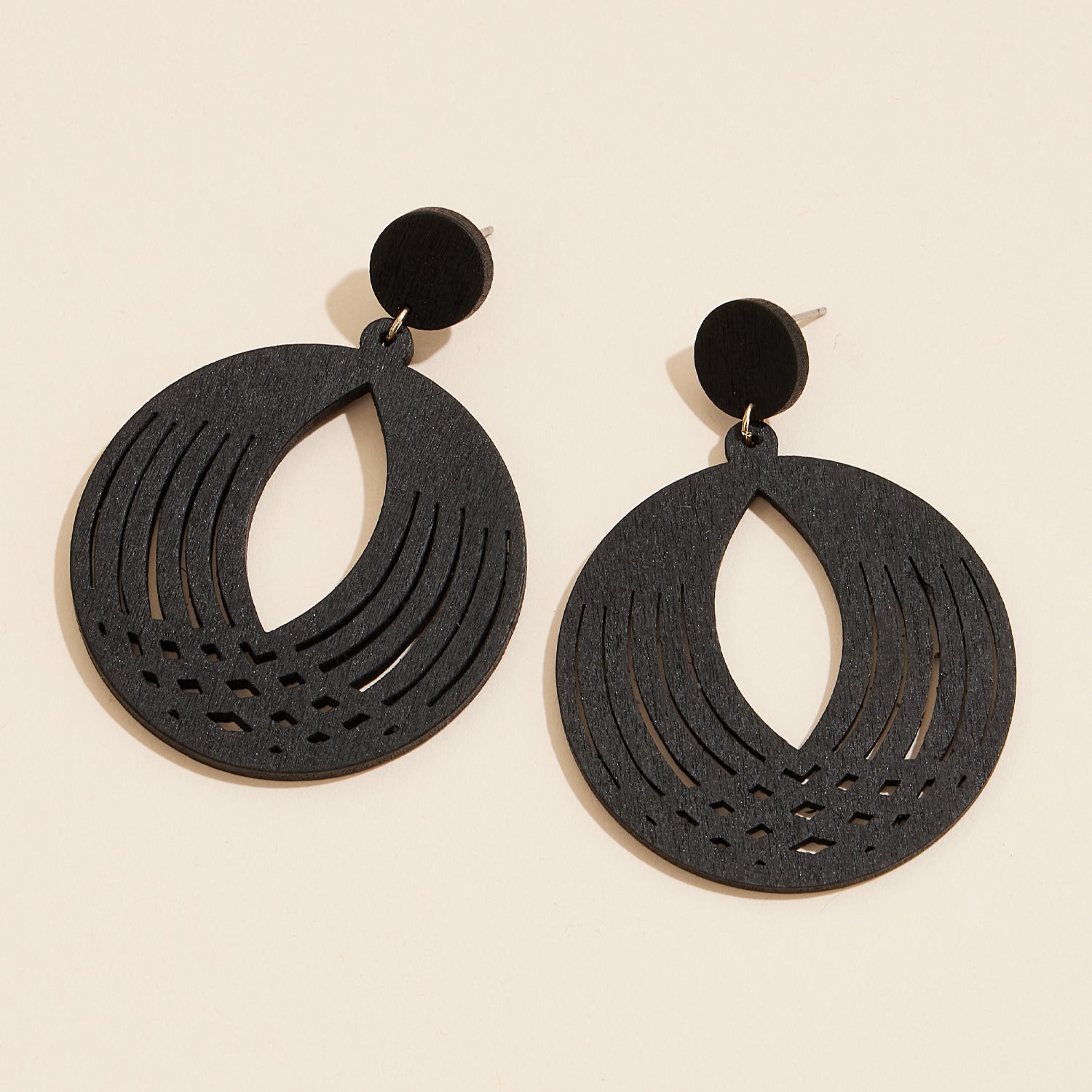 Modern Geometric Circle | Earrings in Earthy Tones