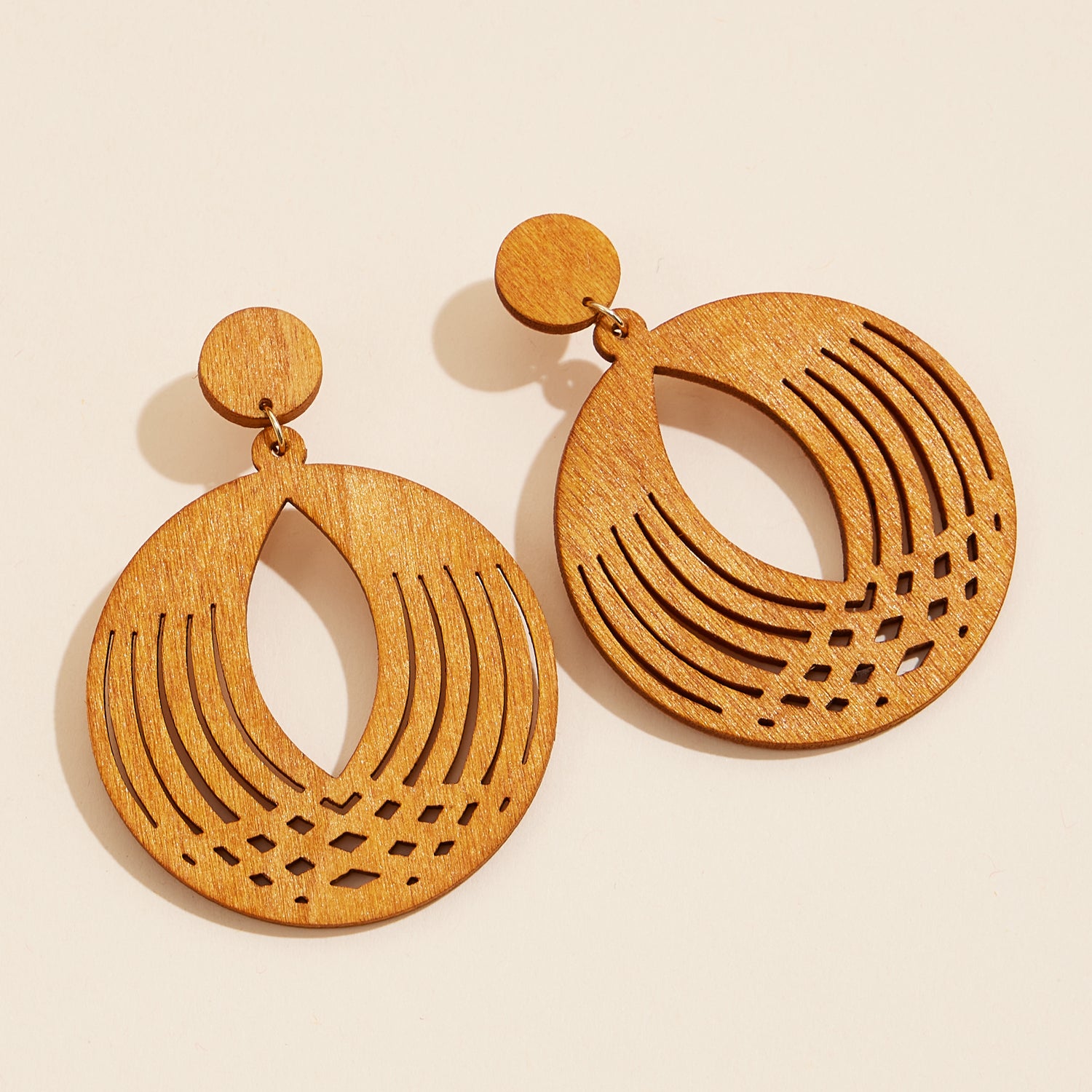 Modern Geometric Circle | Earrings in Earthy Tones