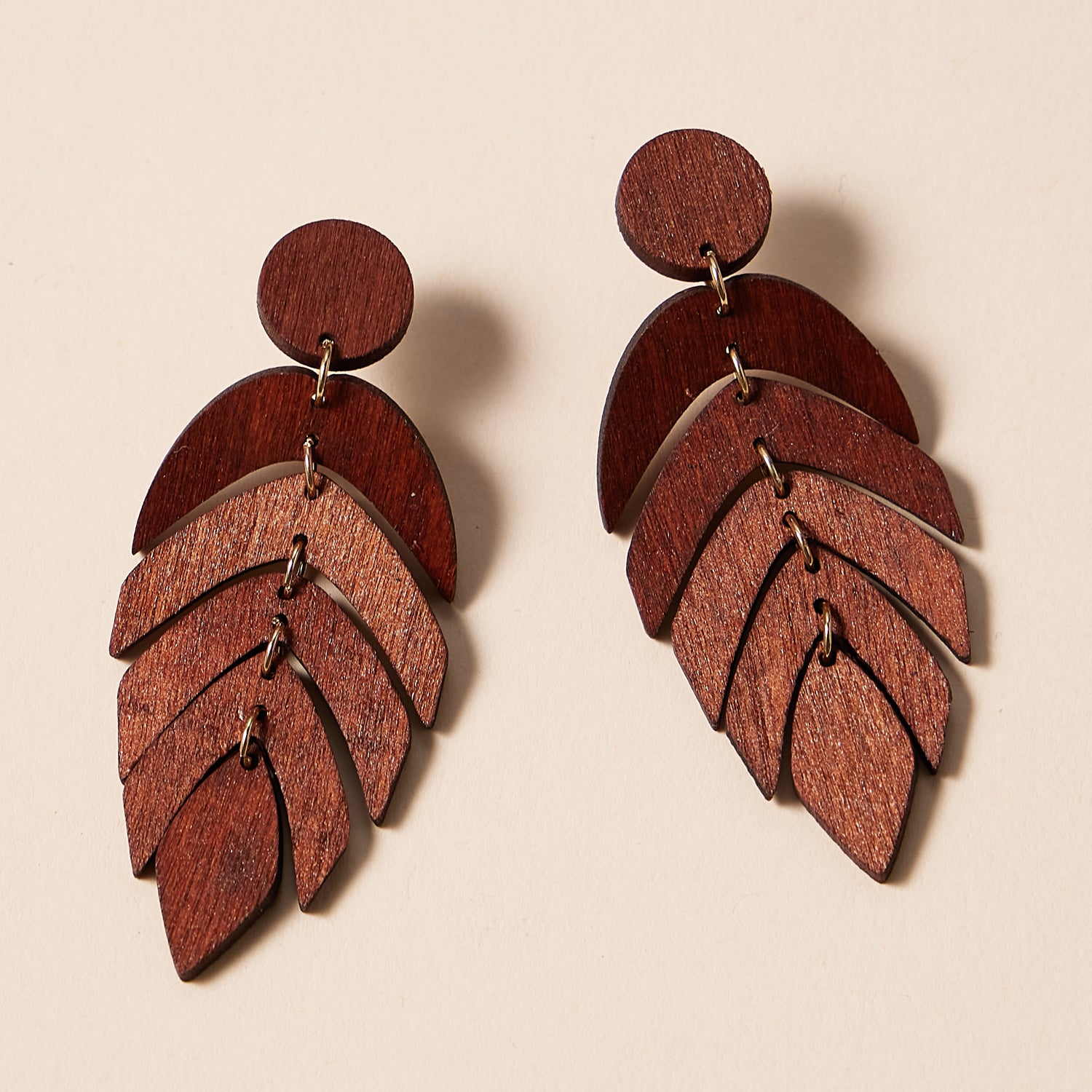 Nature-Inspired Layered Leaf | Earrings in Earthy Tones