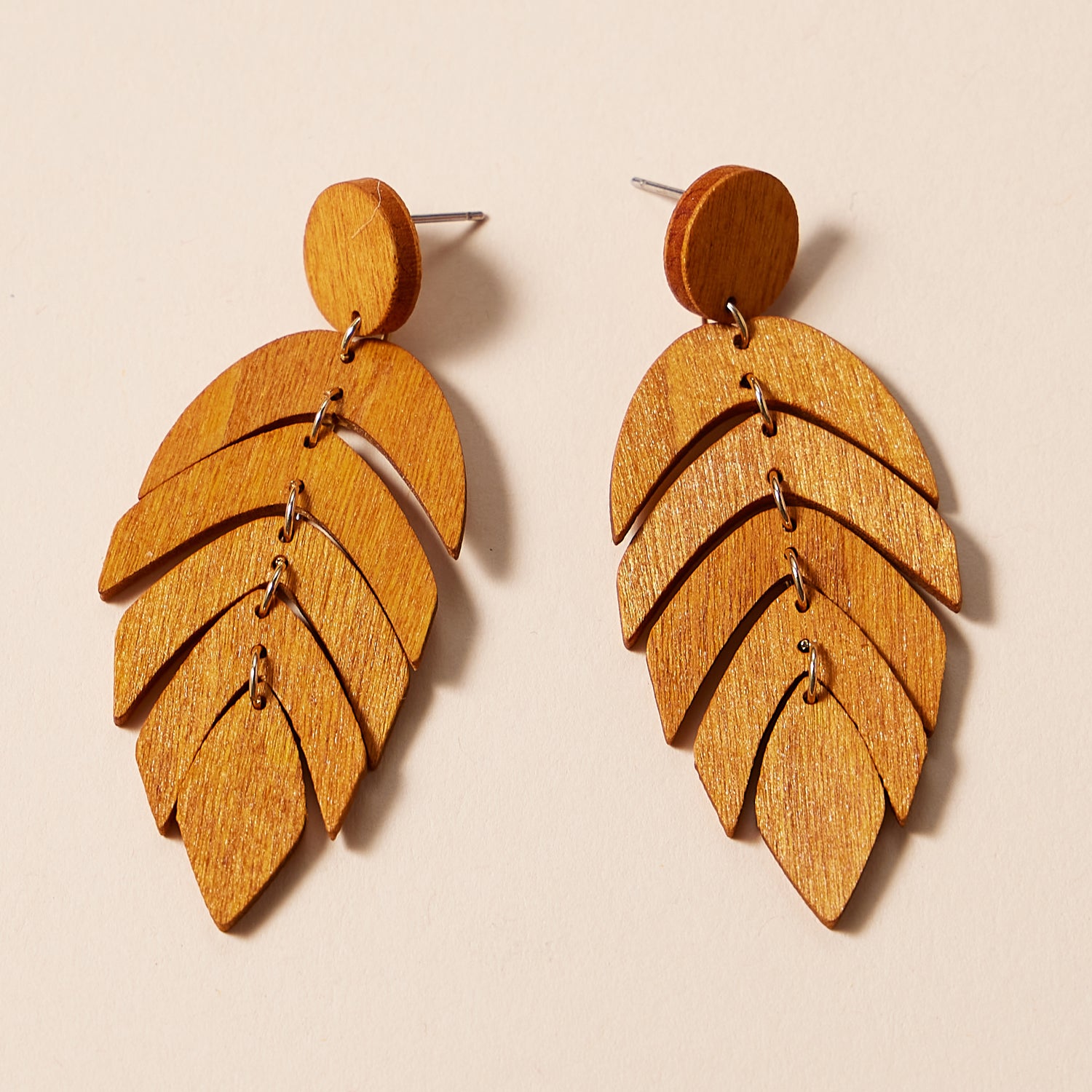 Nature-Inspired Layered Leaf | Earrings in Earthy Tones