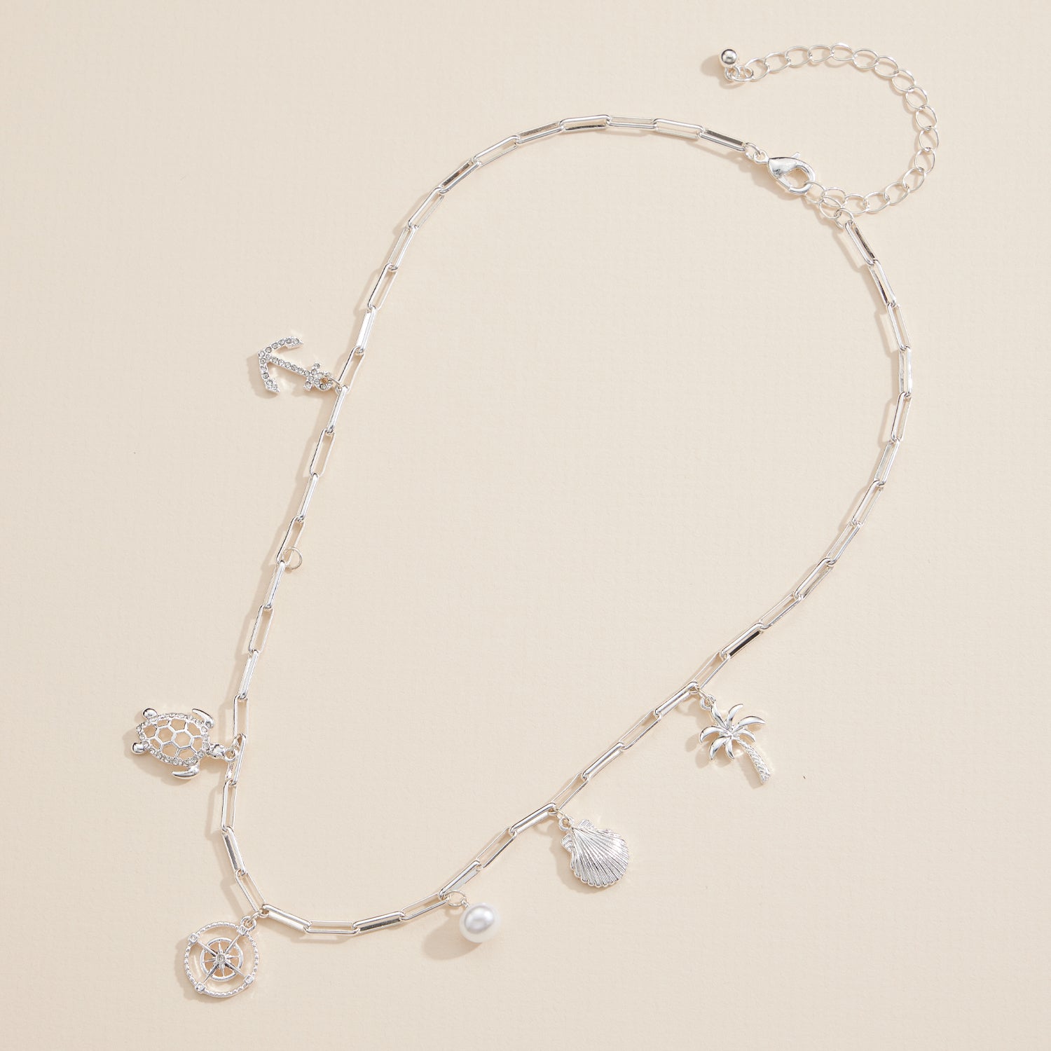 Nautical Charm Necklace with Beach-Inspired Accents