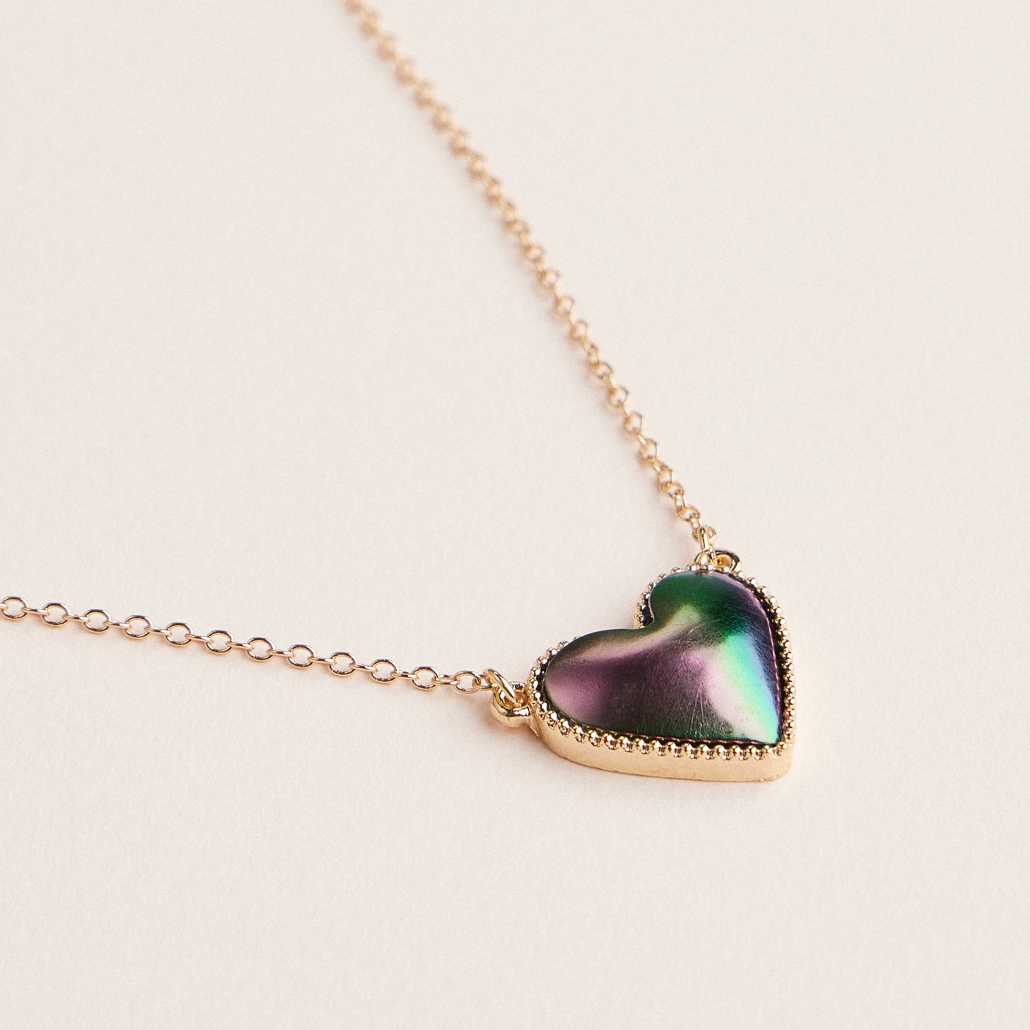 Heart Shaped Enamel Pendant Necklaces in Gold Chain Jewelry