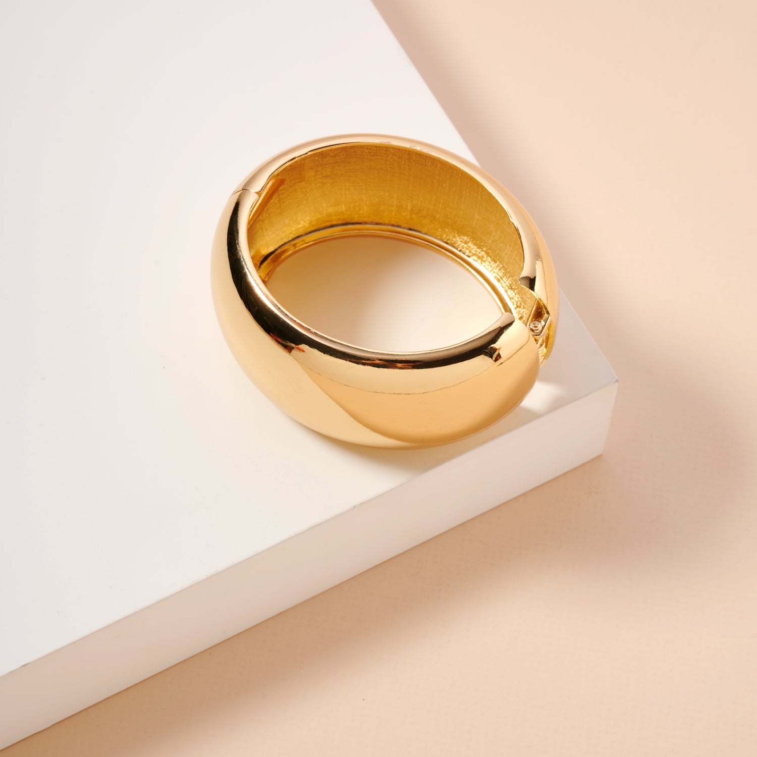 1.75-Inch Chunky Wide 18K Gold Plated Cuff Bracelet