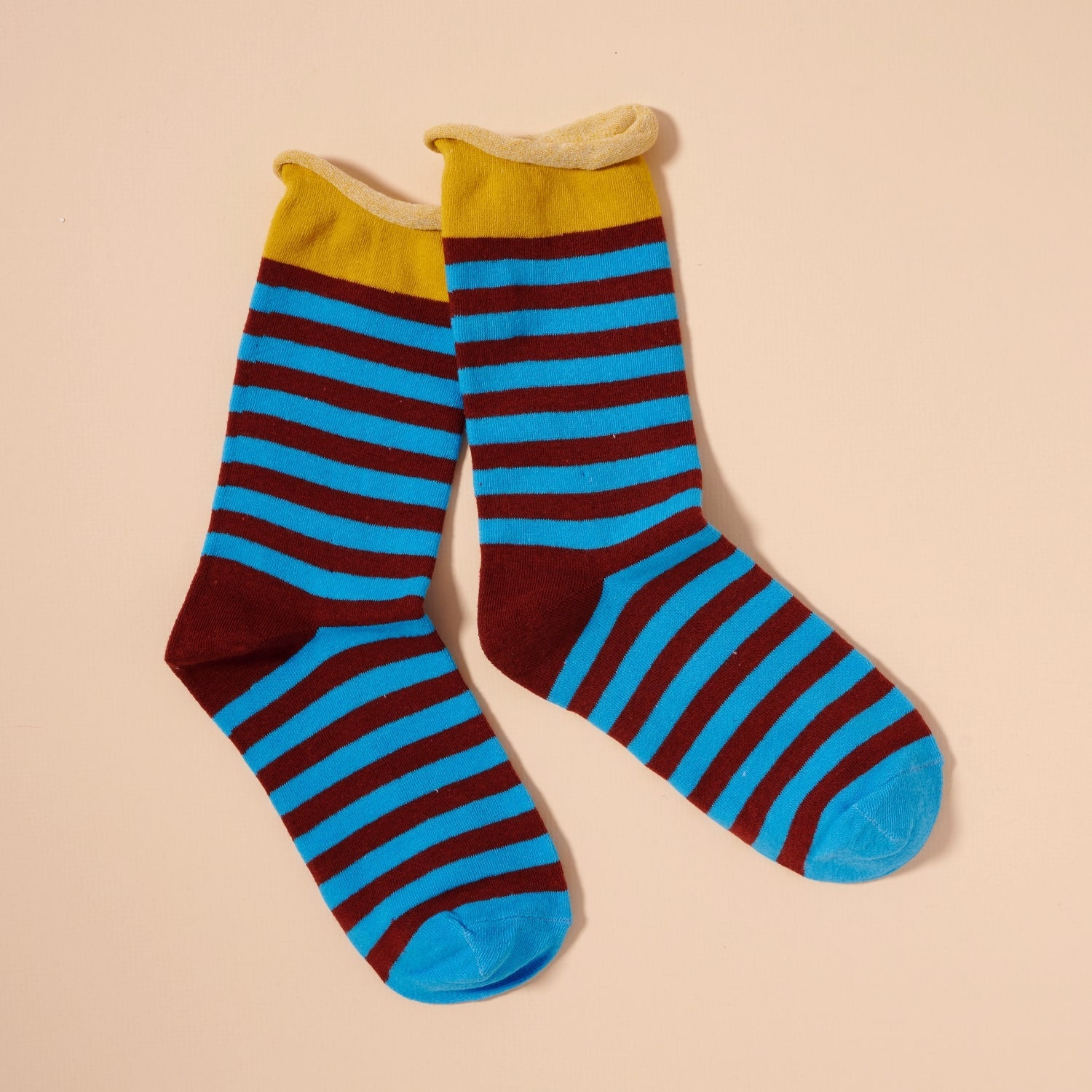 Basic Striped Mid Calf Socks Assorted Pack of 4