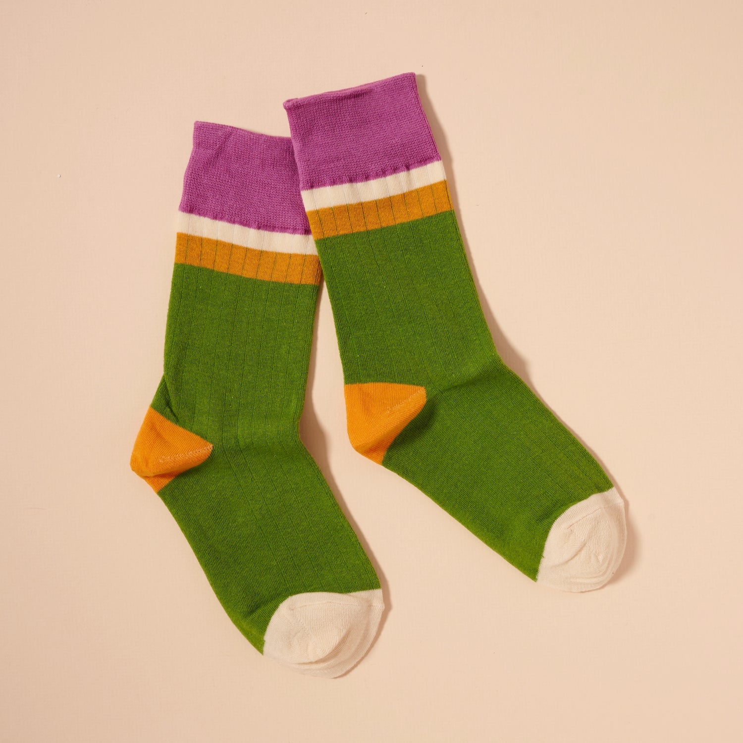 Basic Striped Mid Calf Socks Assorted Pack of 4