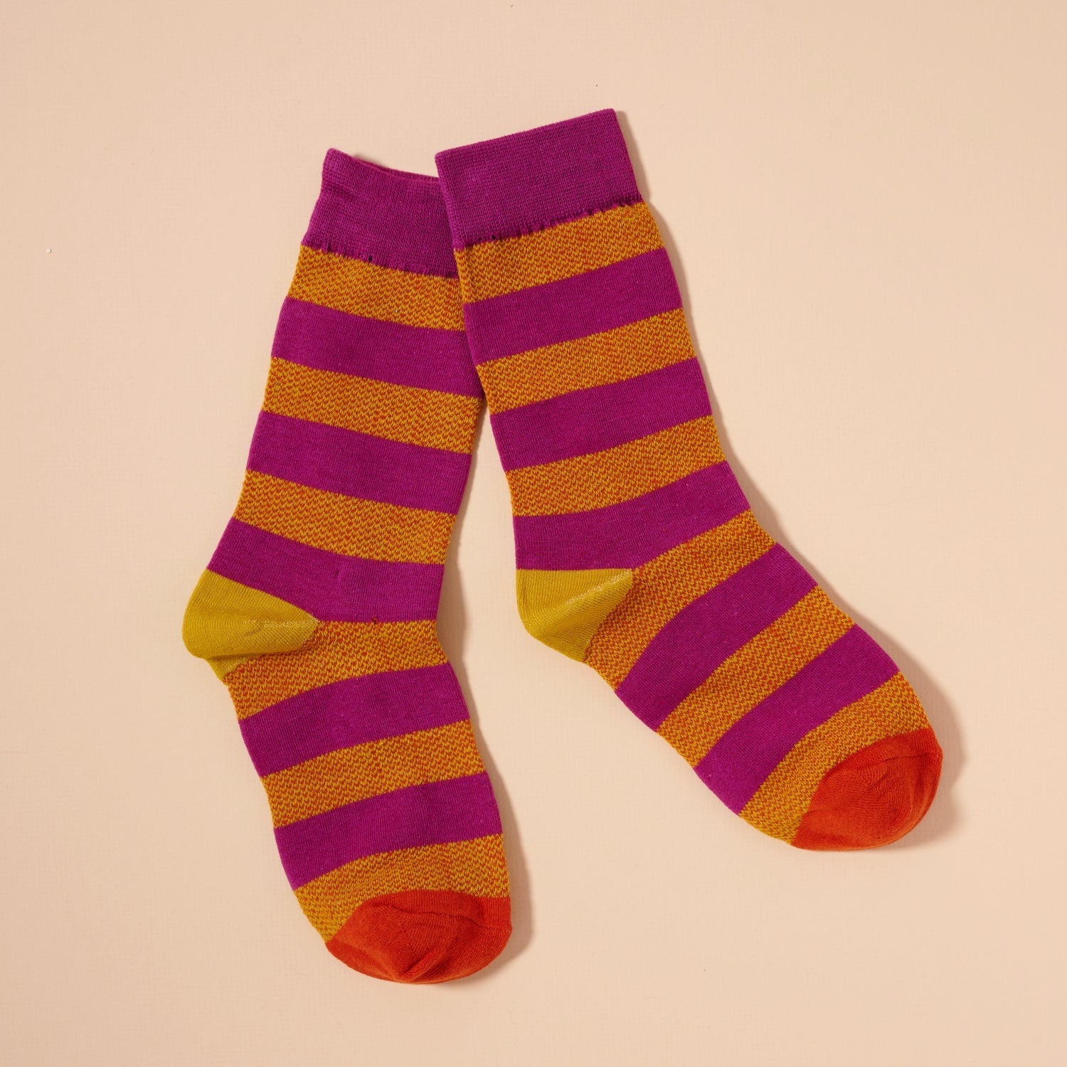 Basic Striped Mid Calf Socks Assorted Pack of 4