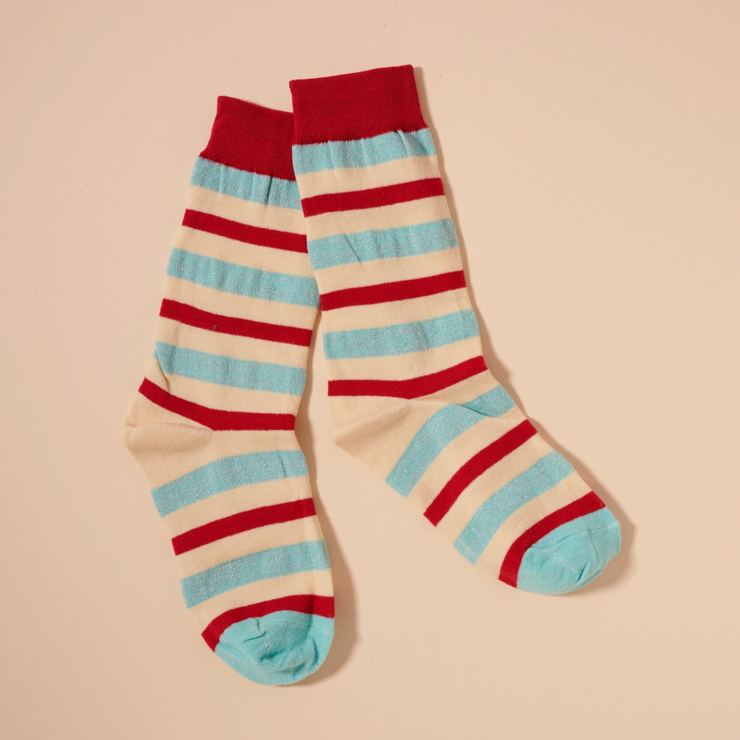 Basic Striped Mid Calf Socks Assorted Pack of 4