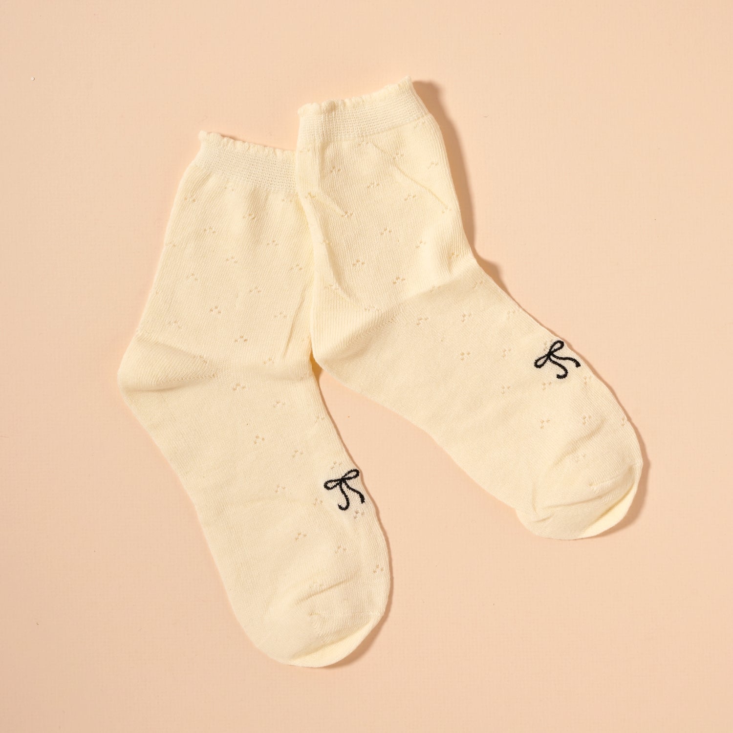 Eyelet Knit Ankle Socks – 4 Pair Assorted Pack