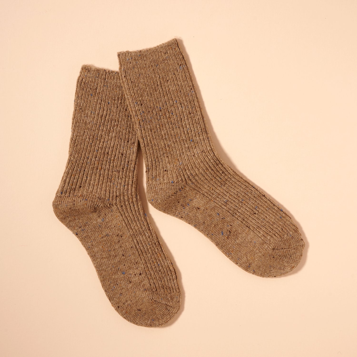 Speckled Ribbed Crew Socks - Frem