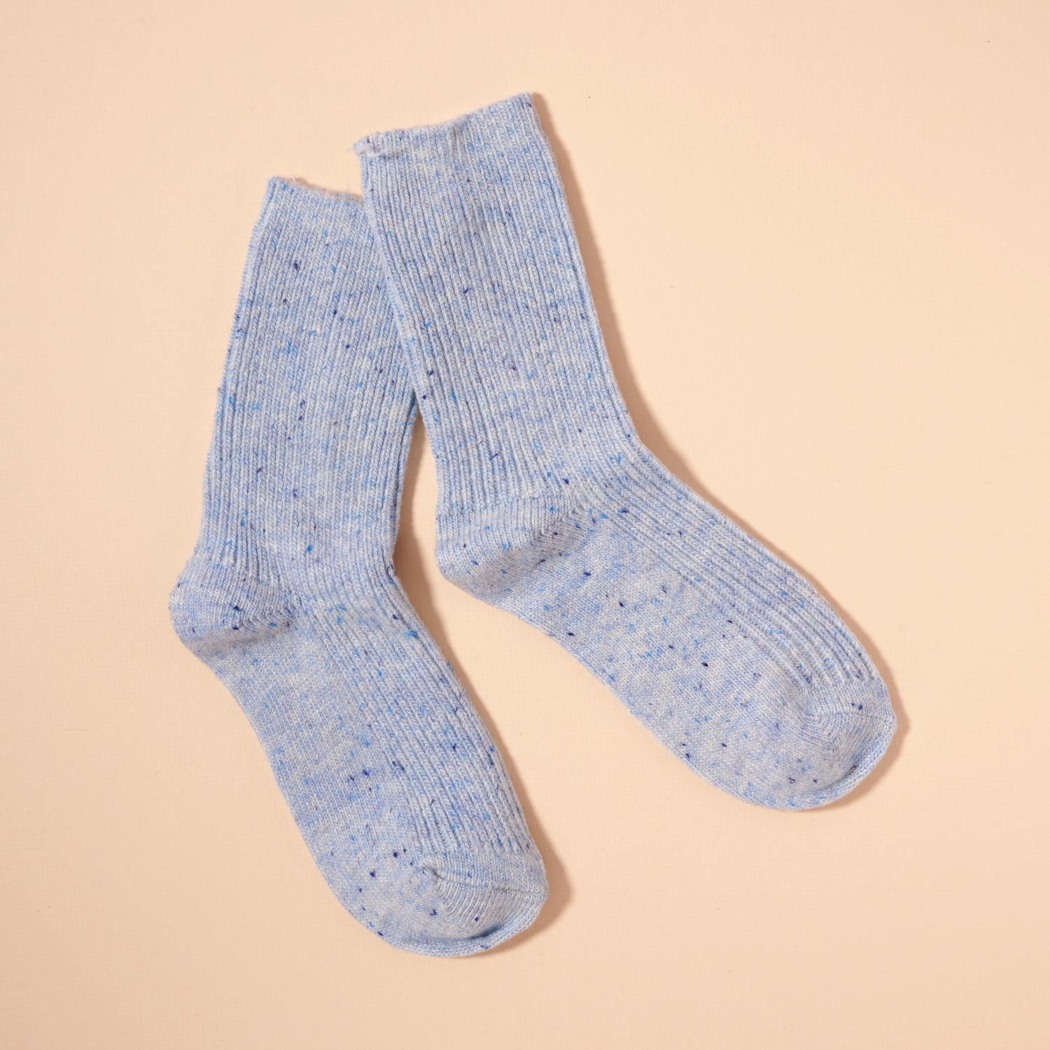 Speckled Ribbed Crew Socks - Frem