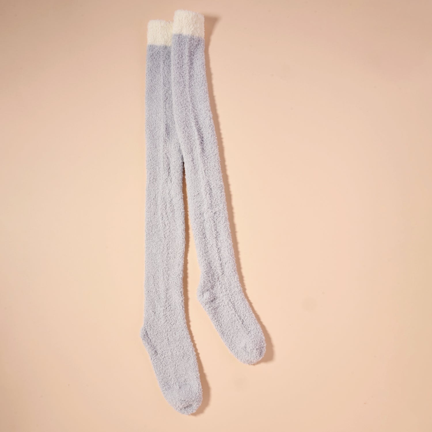 Fuzzy Over-the-Knee Lounge Socks – Soft Colors