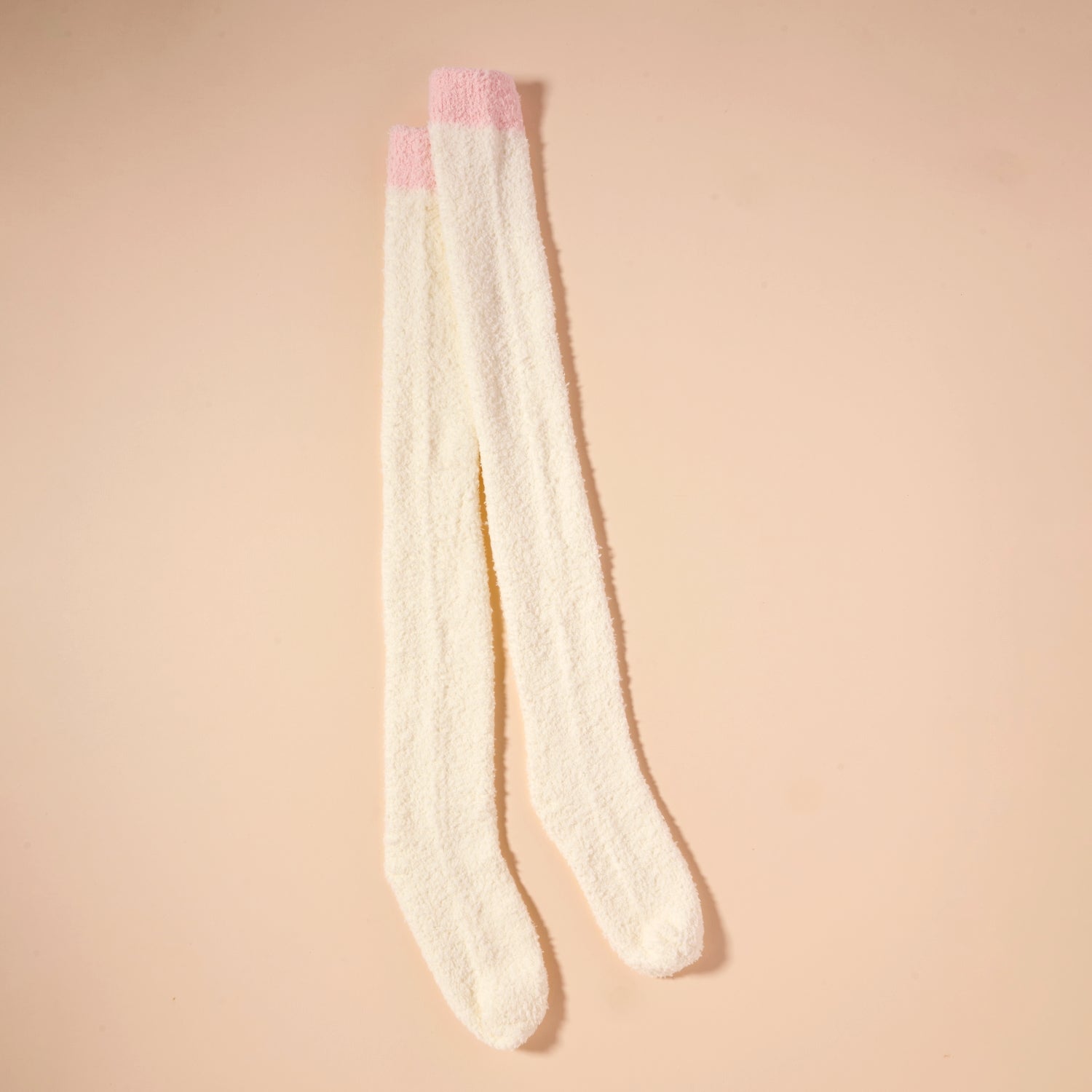 Fuzzy Over-the-Knee Lounge Socks – Soft Colors