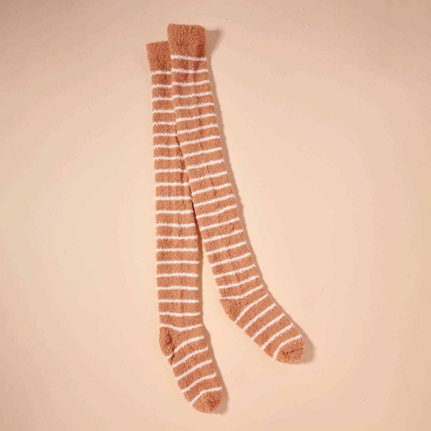 Fuzzy Over-the-Knee Lounge Socks – Soft Colors