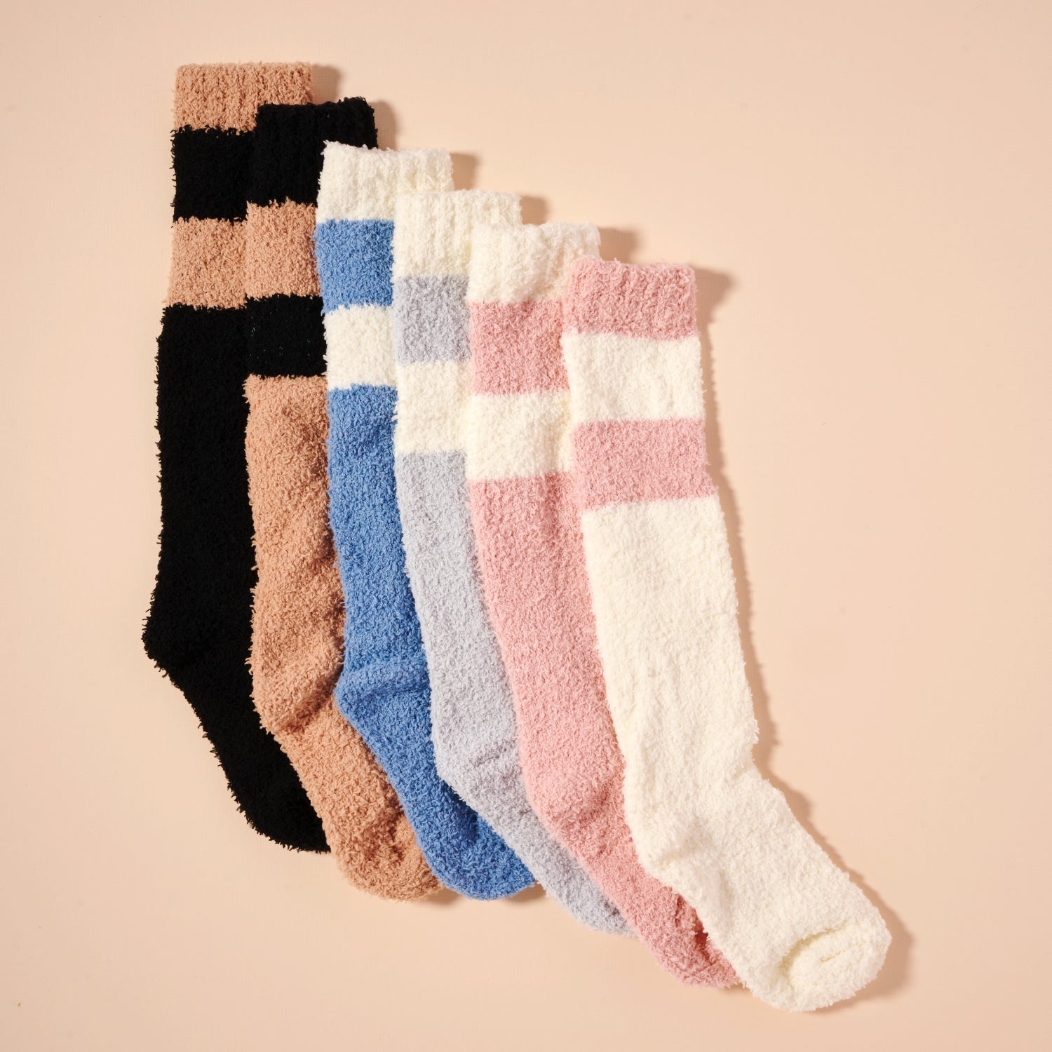 colorblock fuzzy socks