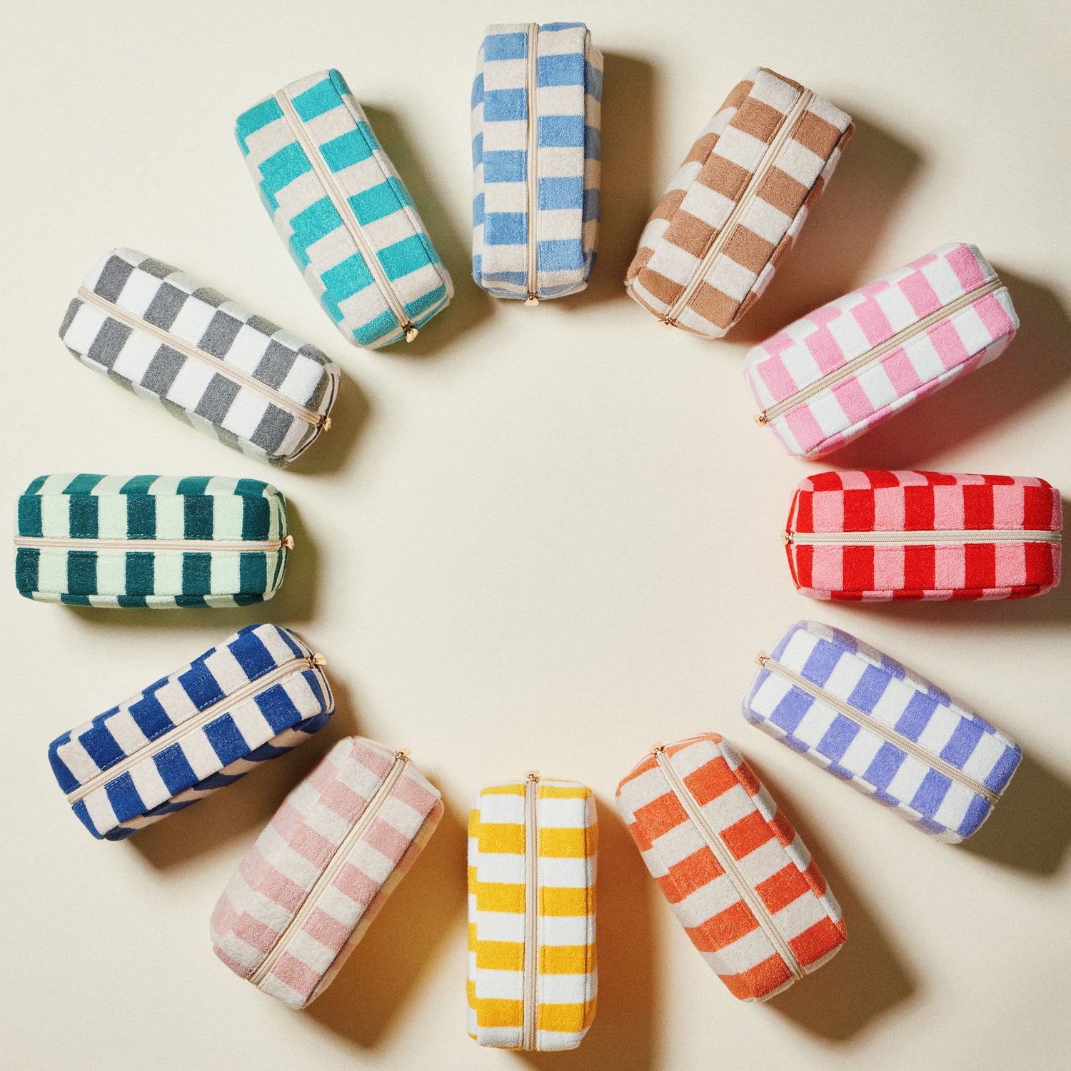 Striped Terry Fabric Travel Pouch