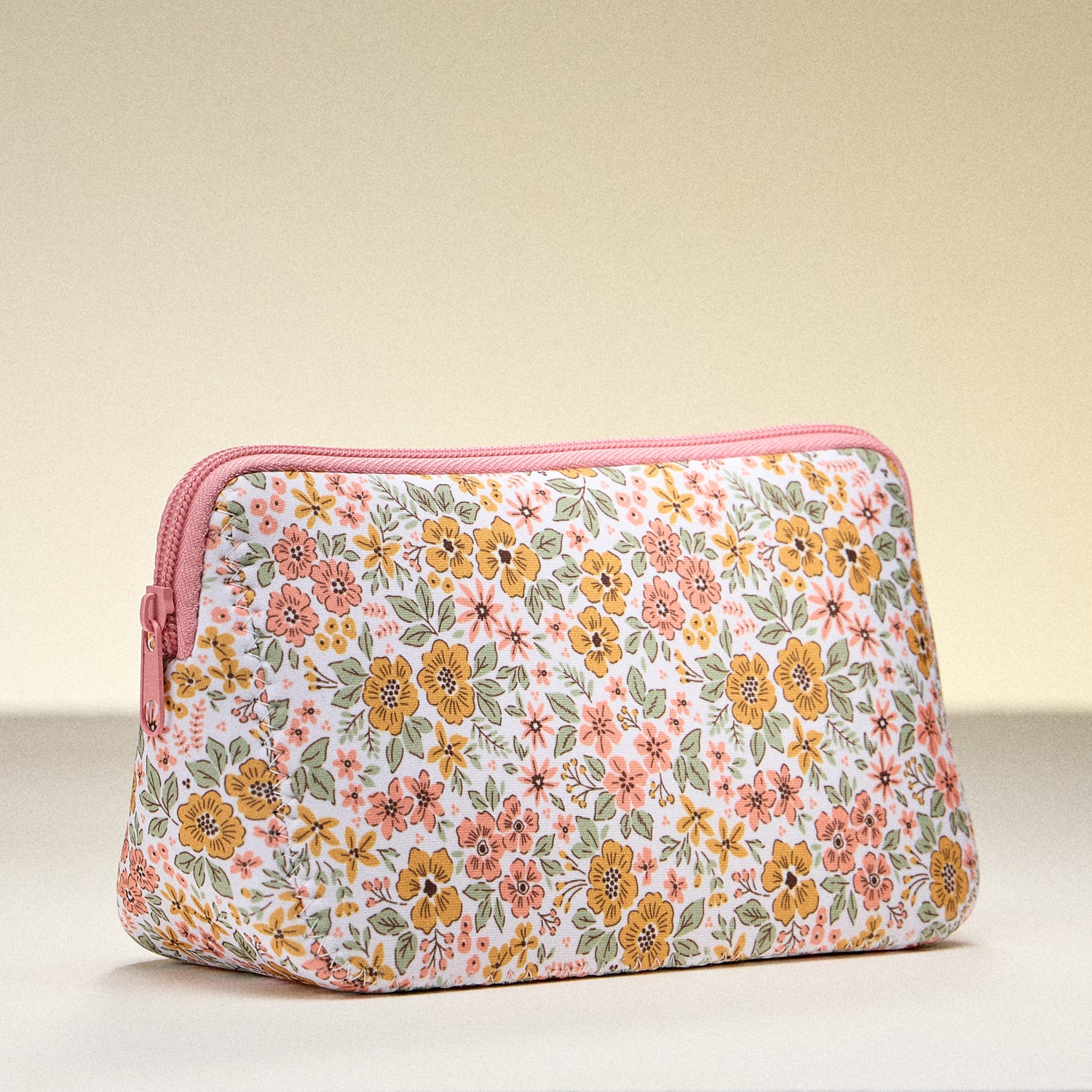 Refined Floral Neoprene Zip Pouch
