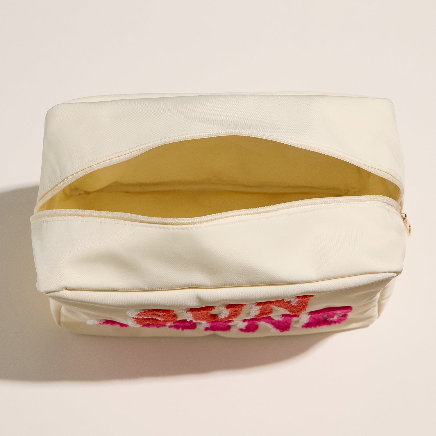 Nylon Beach Pouch with Fabric Letters